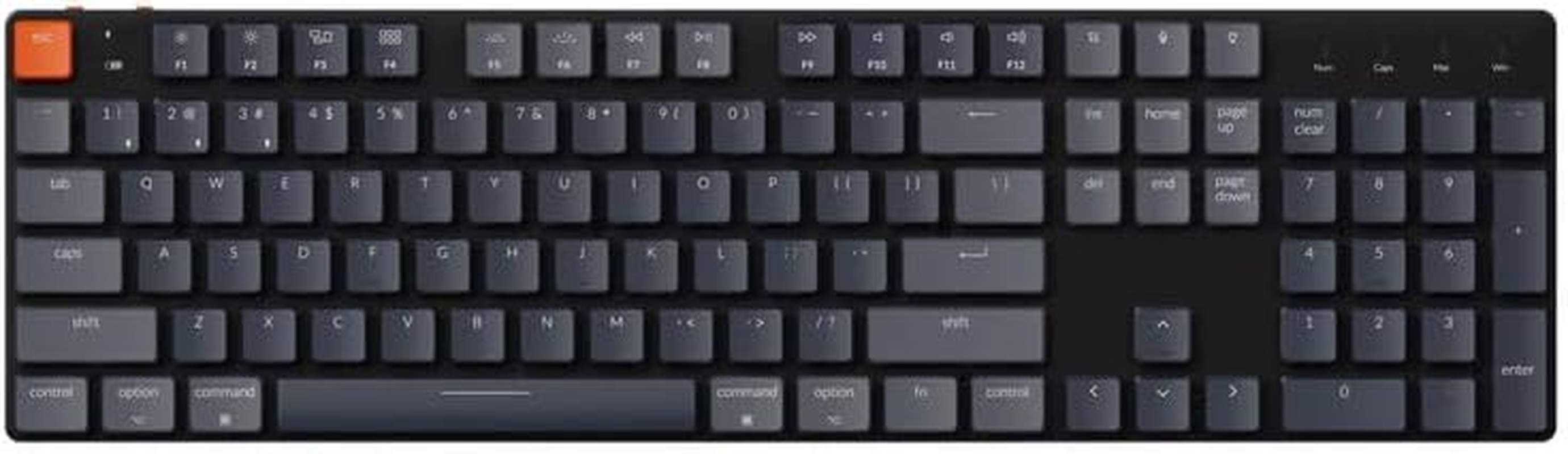 Keychron K5 SE Ultra-Slim Full Size 104 Keys Wireless Bluetooth/Wired USB Mechanical Keyboard with Hot-Swappable Low-Profile Optical Brown Switch, RGB Backlight Computer Keyboard for Mac and Windows