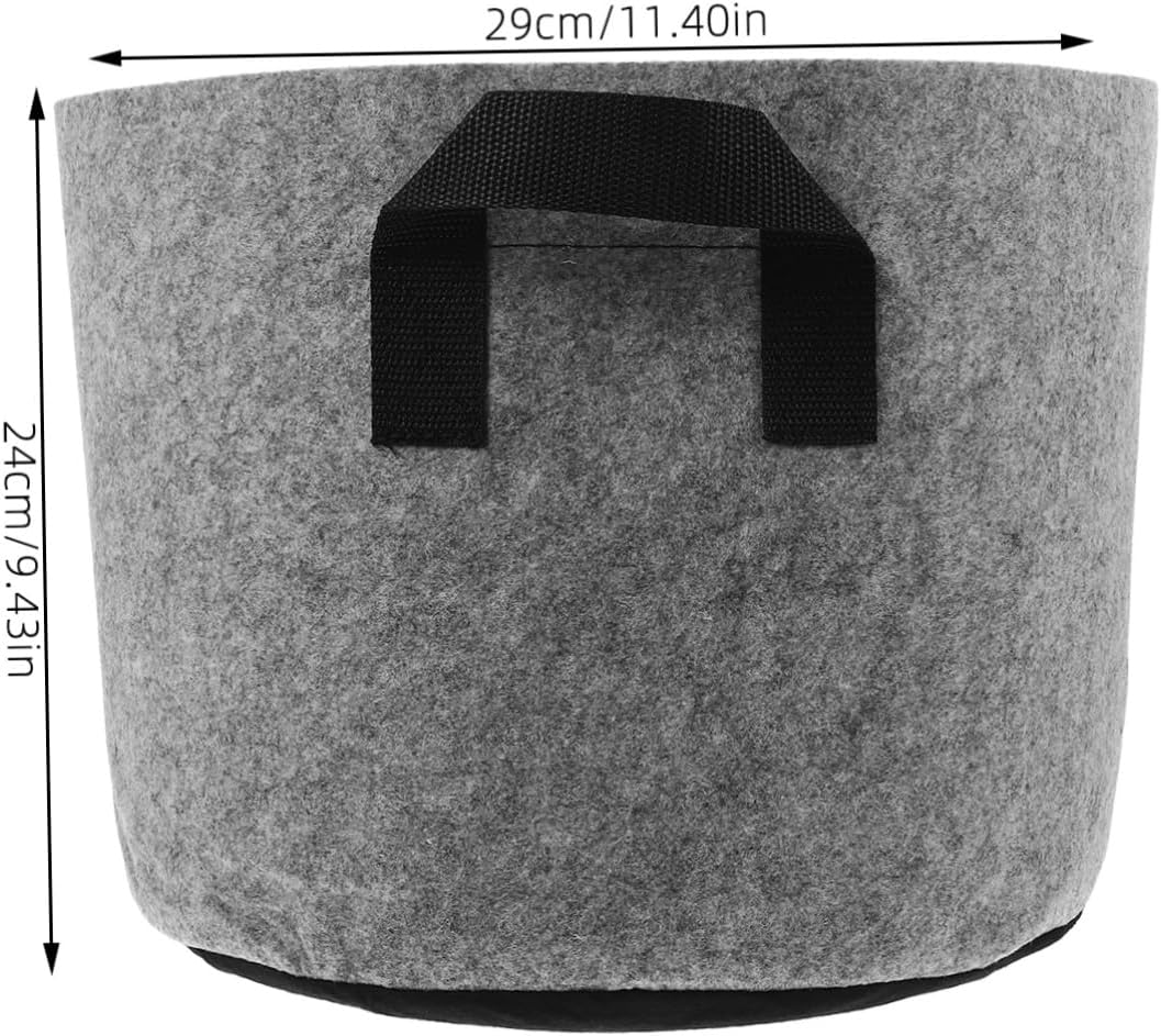 Gogogmee Sustainable Gardening 5Pcs Heavy Duty Felt Plant Grow Bags with Handles for Tomato Potato Grey image number 3