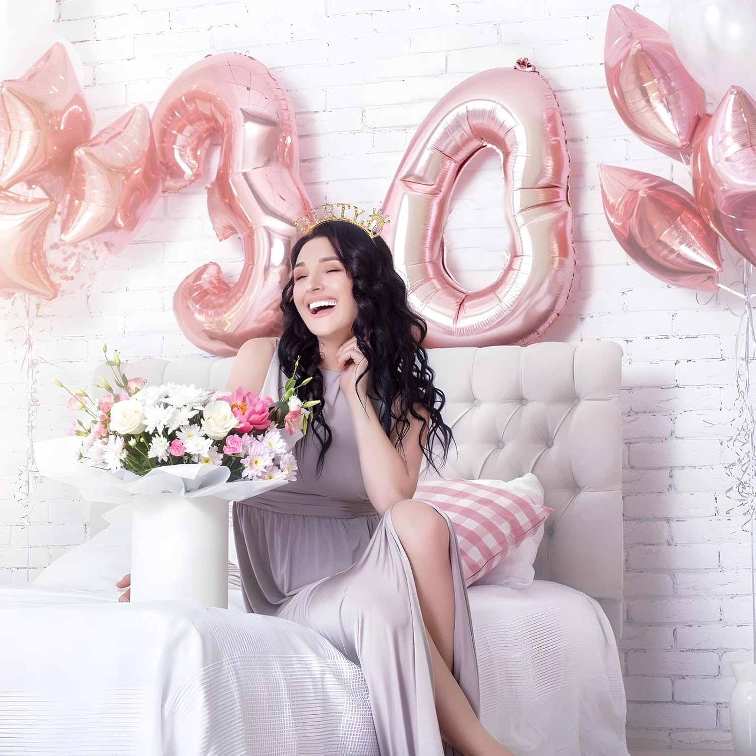 Ymapinc Dirty 30 Birthday Decorations for Her, Gold Tiara Crown, 30Th Birthday Headband, 30Th Birthday Hairband for Women, Happy Birthday Party Favors and Accessories image number 5