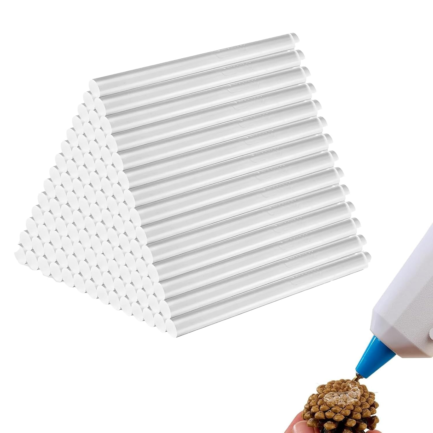 Hot Glue Sticks,Bonlaer Clear Mini Adhesive Sticks for Glue Gun,Hot Glue Gun Sticks for Adults Kids DIY Art Craft Stamp Repairs Gluing Projects,Pack of 110,10X0.7CM image number 5