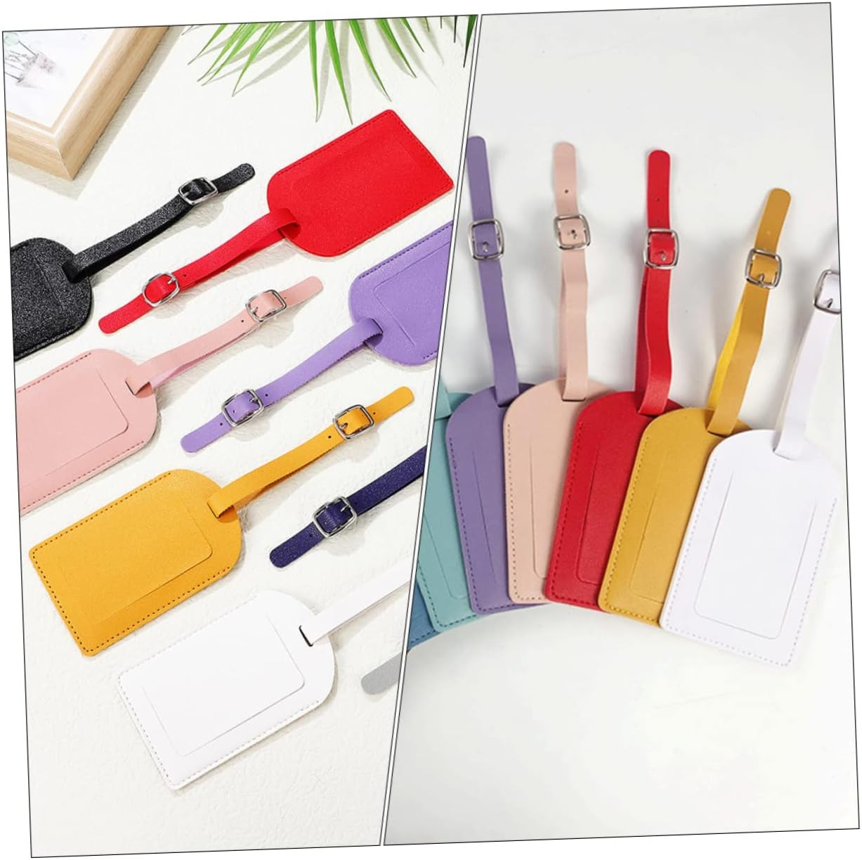 BESTYASH 5Pcs Luggage Identifier Tags Pu Travel Tags for Suitcases and Bags Convenient Baggage Personal Info Card for Business Trips and Travel Accessories image number 1