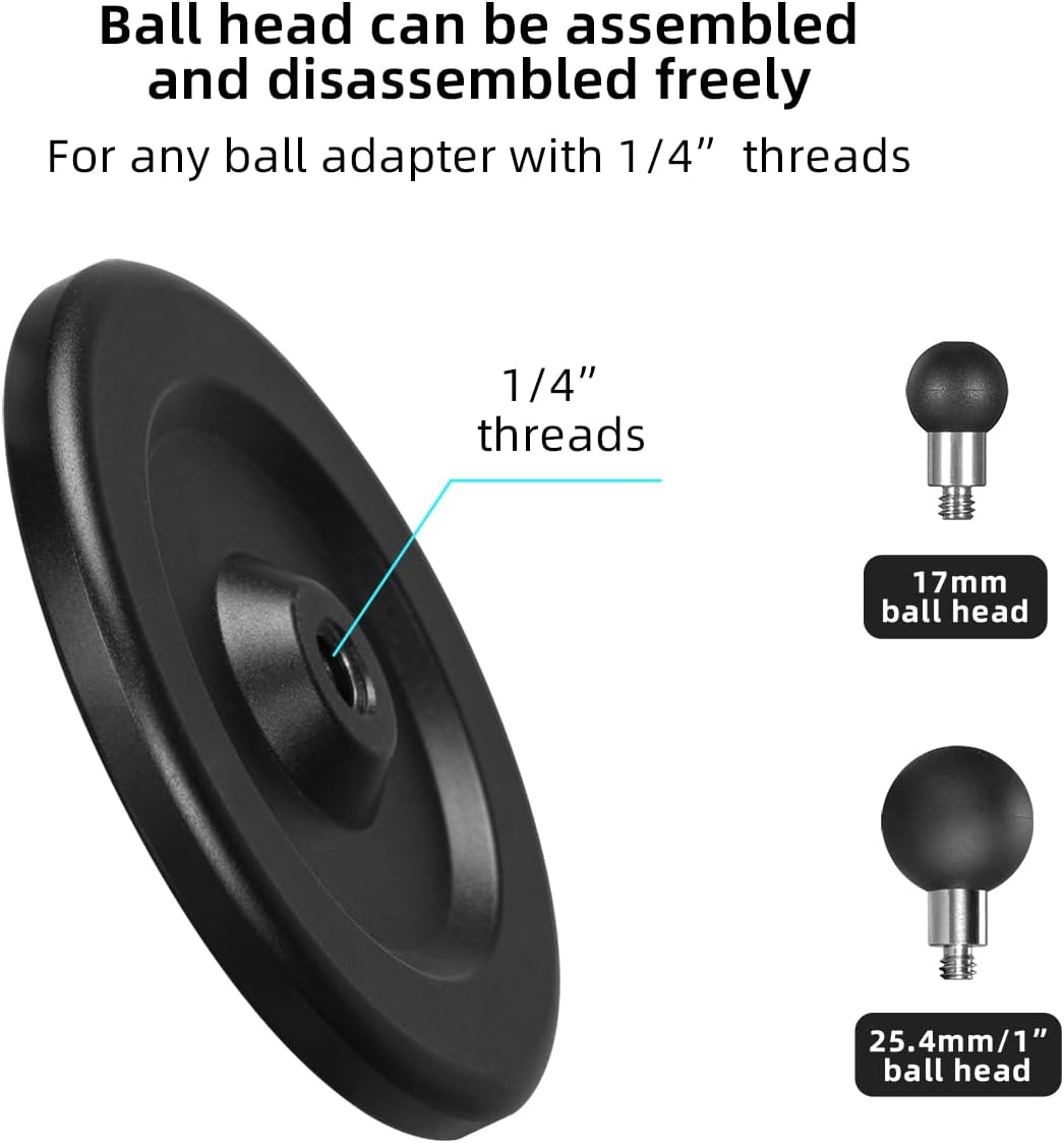 FANAUE Cell Phone Holder Base with 1" Ball Head Magnetic Car Phone Mount Stand Compatible with RAM Mount B Size 1 Inch, Can Be Mounted on Car Dashboard, Windshield, Suitable for 4.7-7.5" Smartphone image number 2