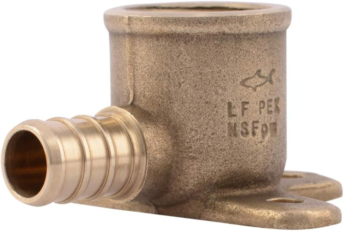 Sharkbite 1/2 PEX Pipe X 1/2 Inch FNPT Crimp 90 Degree Drop Ear Elbow, Brass Plumbing Fitting, PEX Pipe, PE-RT, UC334LFA image number 2