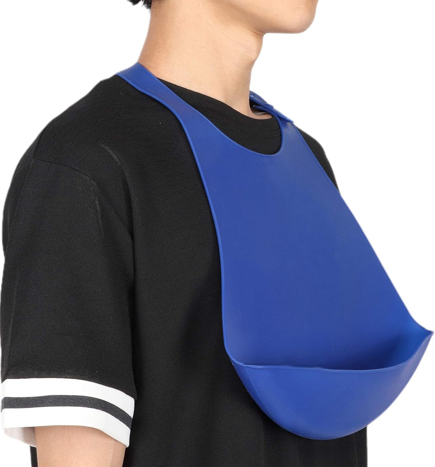 Adult Bib Portable Adjustable Silicone Dinning Eating Clothe Anti-Staining Pocket Anti-Staining Pocket for Elder image number 5