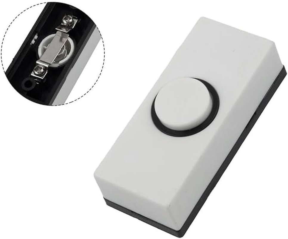 1 Pcs Plastic Push Button Doorbell Wall Mounted Door Bell Buttons for Home Replacement Garage Door Opener Switch,Sturdy Plastic, Hard Wired image number 2