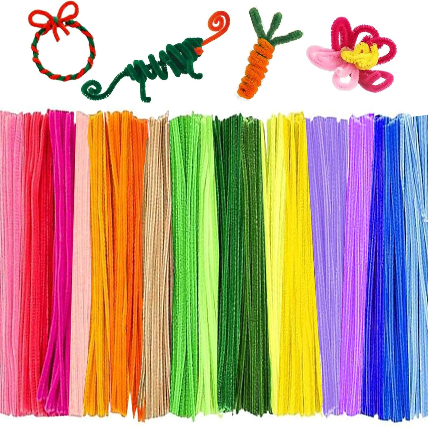 1000Pcs Pipe Cleaners, Betterjonny 20 Assorted Colors Pipe Cleaners for Crafts 12In Long Pipe Cleaners Colored Art and Craft Supplies for DIY Art Creative Crafts Decorations image number 4