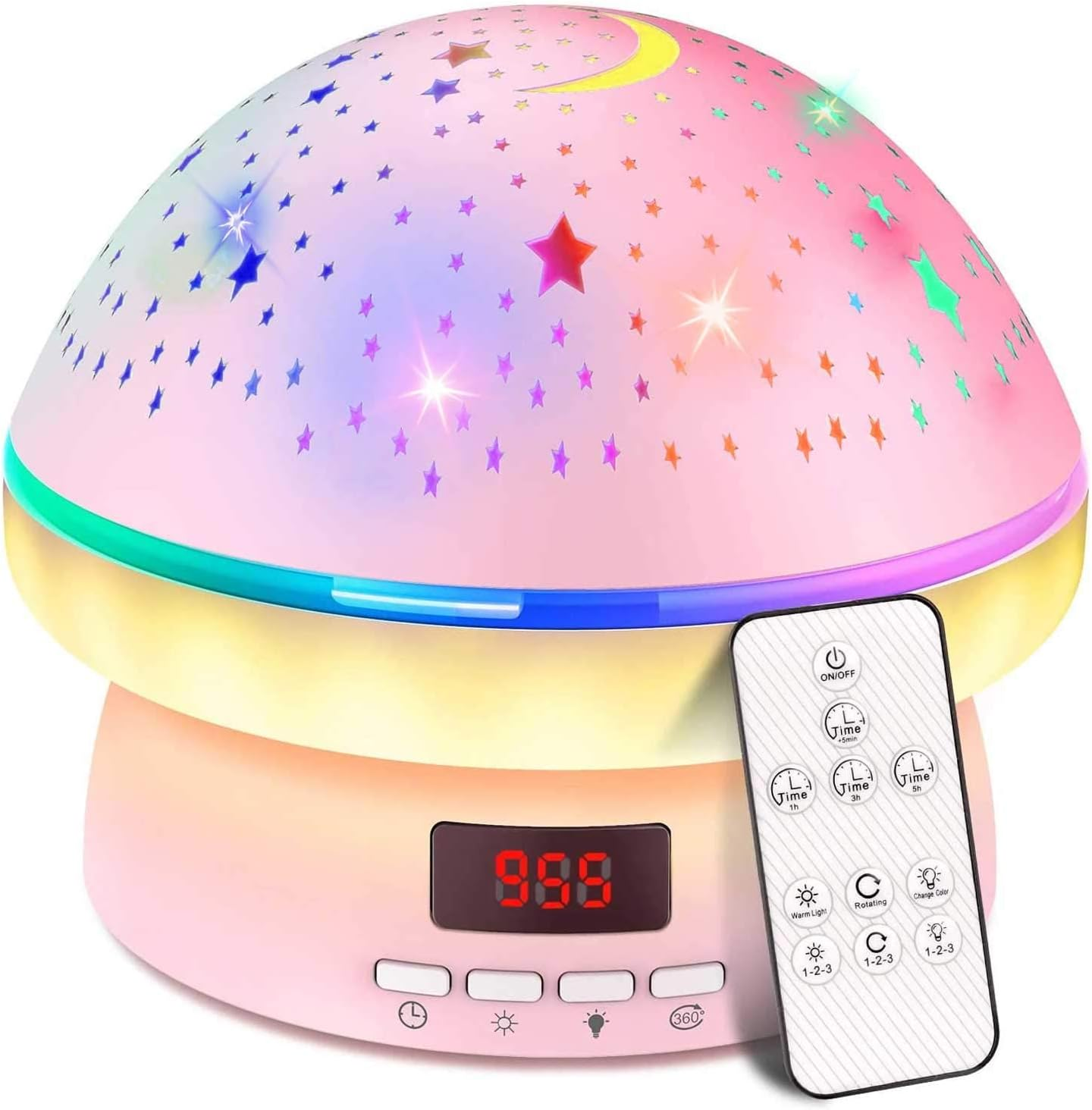 Star Projector for Kids Bedroom,Star Night Light Projector with Timer & Remote Control,Rotating Star Sky Moon Light with 8 Colors Options,Sleep Helper Gift Toys for 2-10 Year Old Girls Boys (Pink)