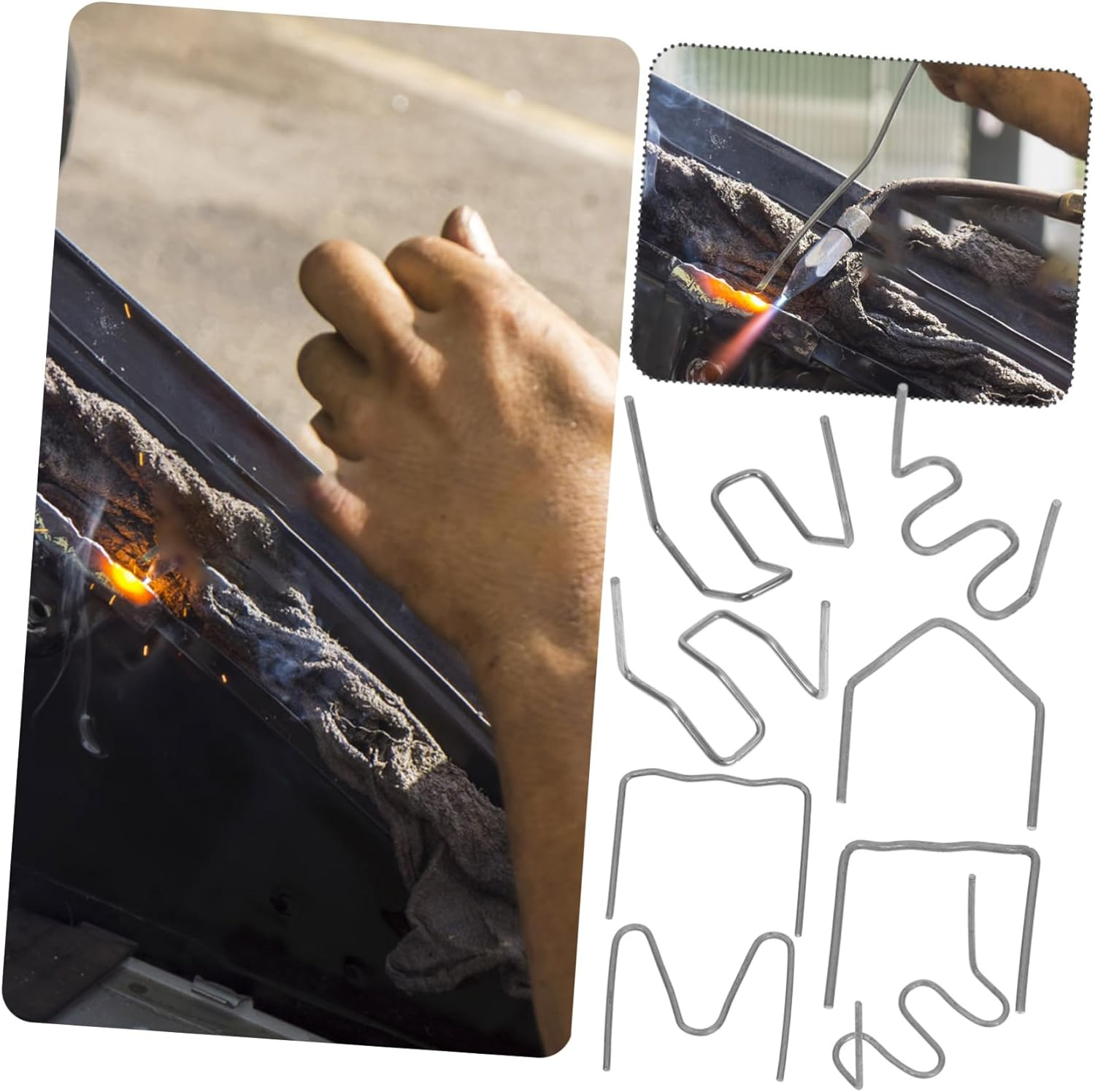 NOLITOY 800Pcs Welding Machine Repair Kit Automotive Welding Staples for Car Bumper Repair Tool Set