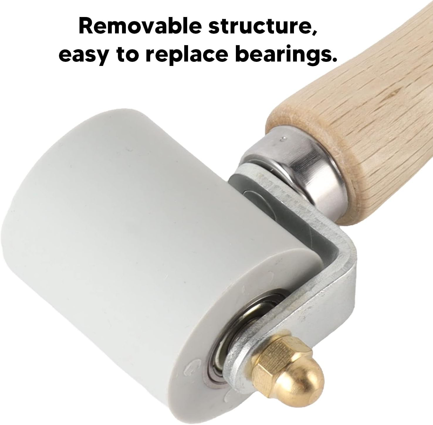 Seam Roller, Silicone Seam Tester with Bearing Design, Ergonomic Handle, Detachable Structure, Silicone Seam Roller for PVC Roofing Tape, Smoothing Seam Roller Tool (Gray Width image number 3