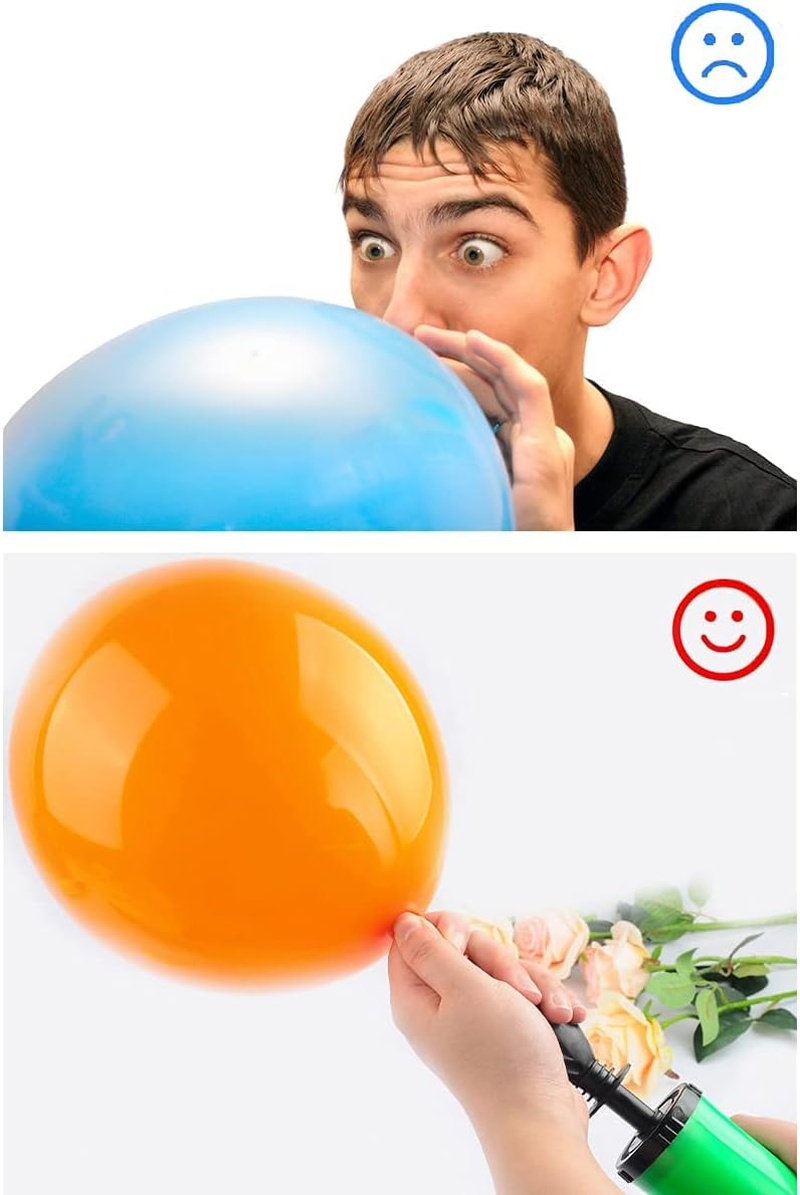 Balloon Air Pumper,Double-Way Air Intake Hand Pump for Balloons,Exercise Balls, Yoga Balls,Balloon Garland,Party Decorations Accessories (2Pcs(Green + Pink))