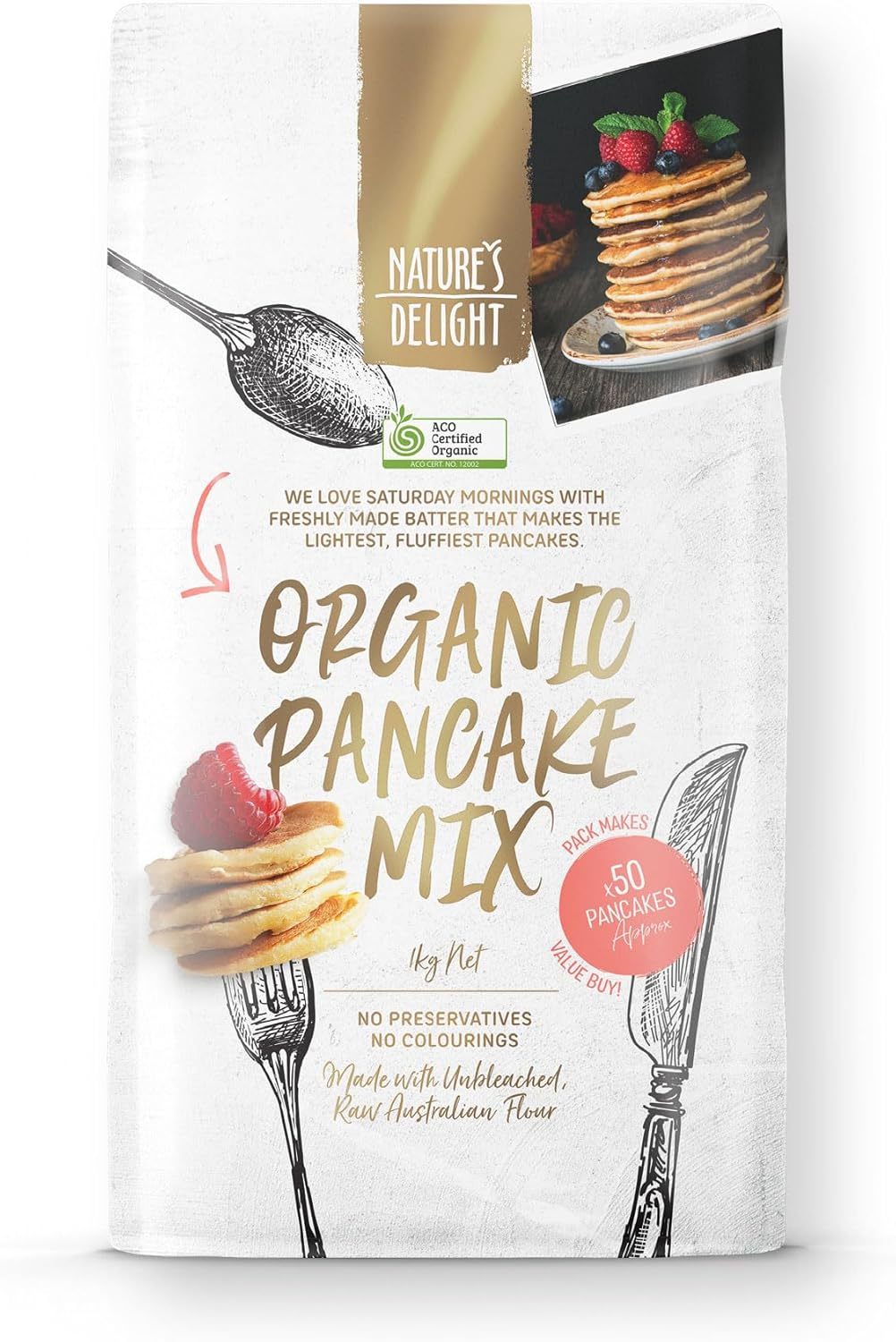 Natures Delight Organic Pancake Mix 1KG image number 6
