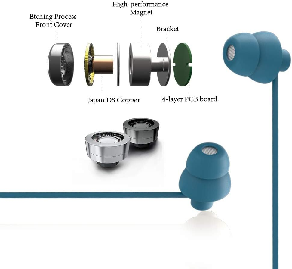 MAXROCK Sleep Earplugs - Noise Isolating Ear Plugs Sleep Earbuds Headphones with Unique Total Soft Silicone Perfect for Insomnia, Side Sleeper, Snoring, Air Travel, Meditation & Relaxation(Wh) (Blue)