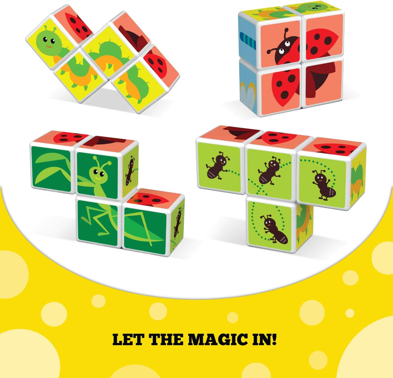 Geomag Magicube 121 Insects - 4 Magnetic Cubes for Constructions image number 1
