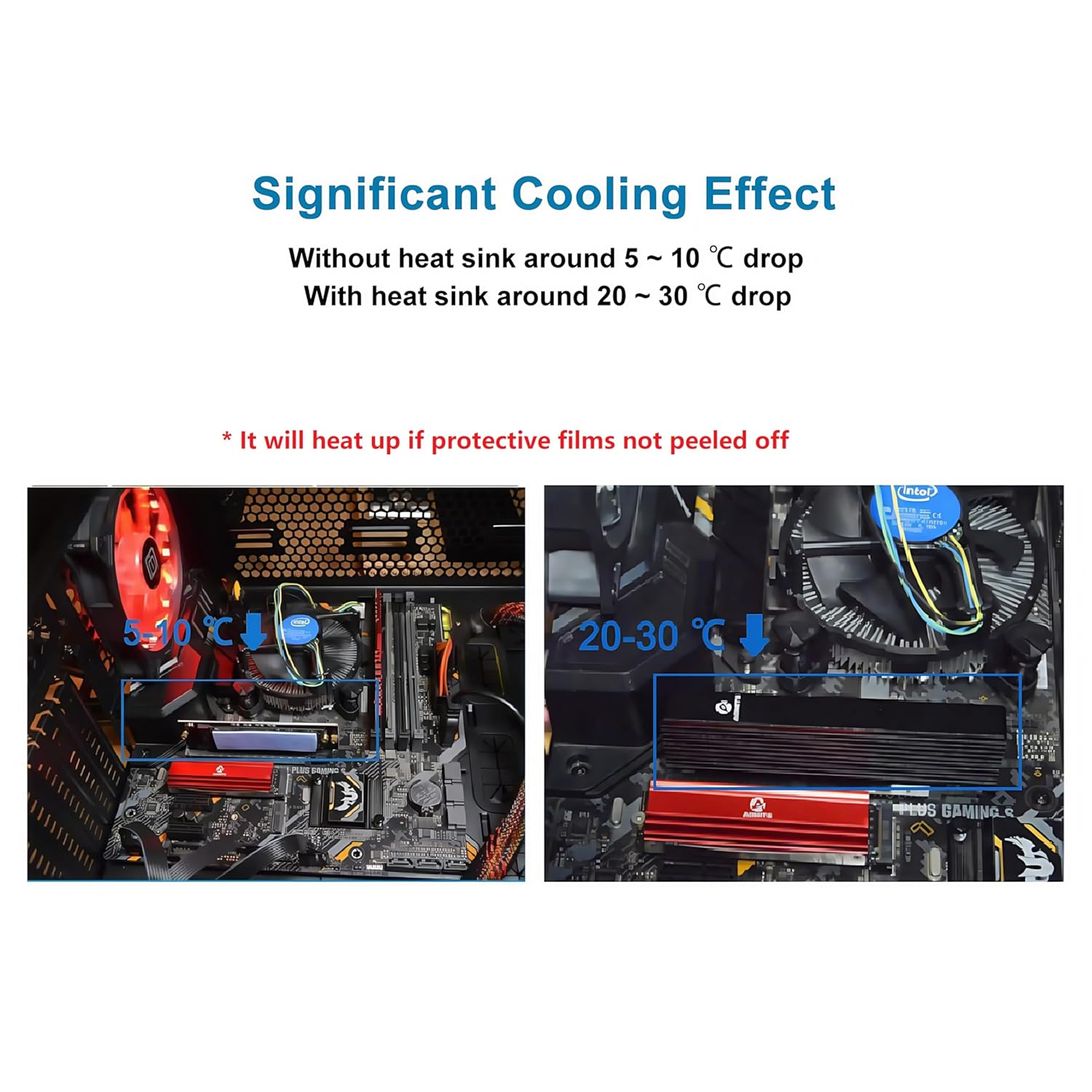 12 Pack Assorted Thickness 0.5 1.0 1.5 Mm Thermal Conductive Silicone Pads with 6.0 W/Mk Thermal Conductivity, Soft Safe Simple to Apply for SSD CPU GPU LED IC Chipset Cooling -Blue image number 4