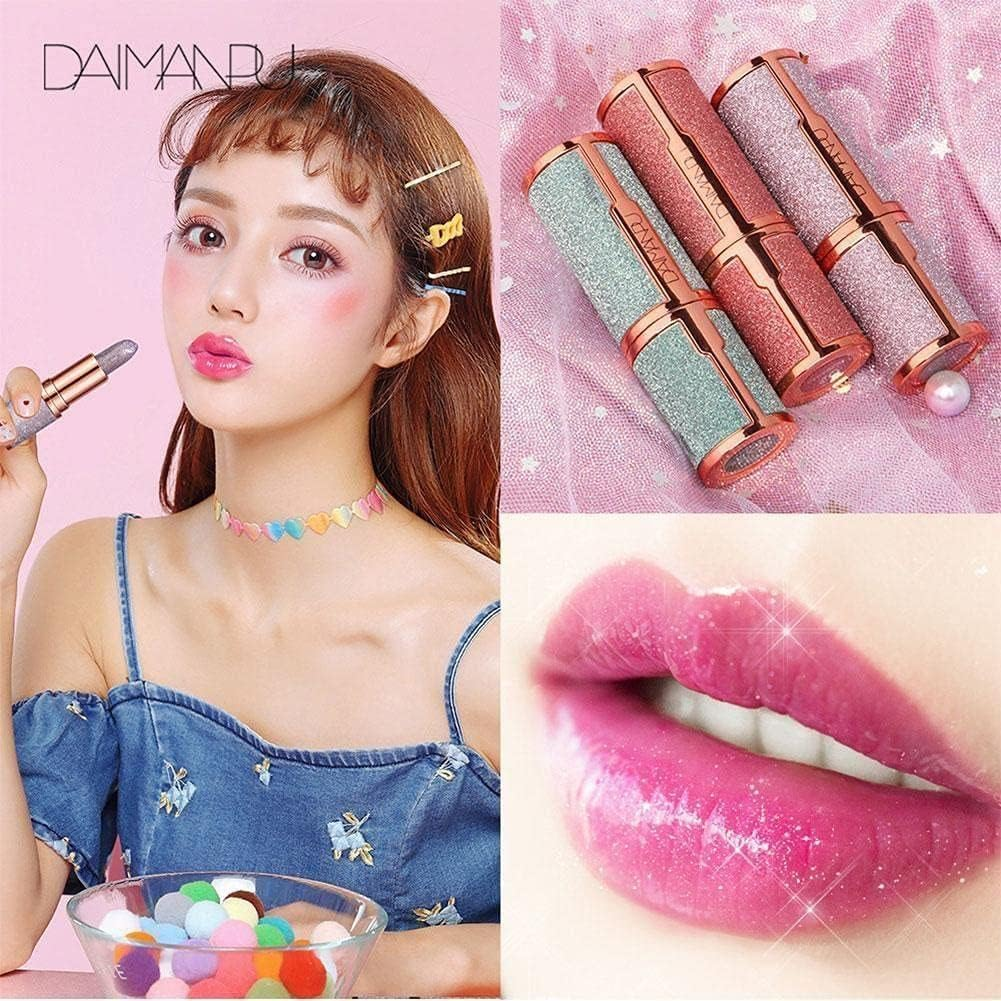 Glitter Star Lipstick Nourishing Moisturizer Sparkling Lipstick Long Lasting Waterproof Cosmetic Makeup Labiales Lipstick Makeup image number 2