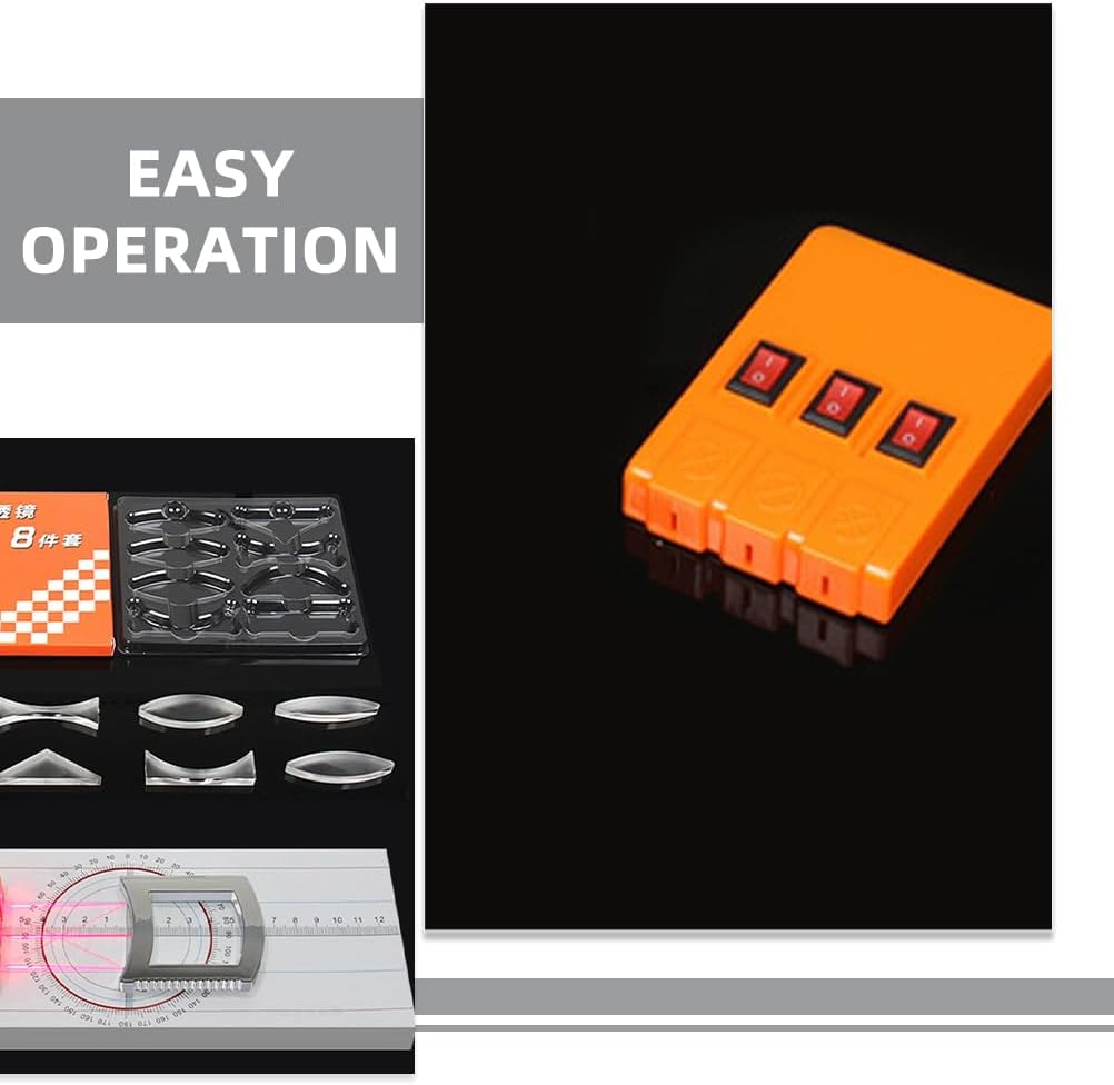 CLISPEED Optical Experiment Set - Physics Science Kit with Multifunctional Reflector Prism Convex & Concave Lenses for Classroom Learning & Lab Demonstrations image number 2
