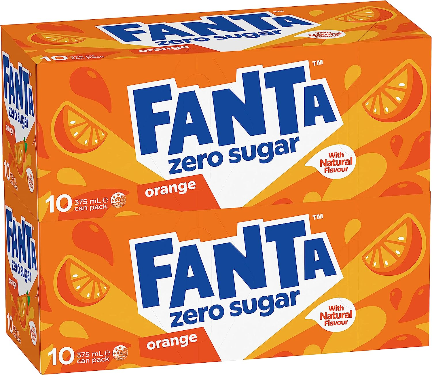 Fanta Orange Zero Sugar Soft Drink Multipack Cans 20 X 375 Ml image number 1