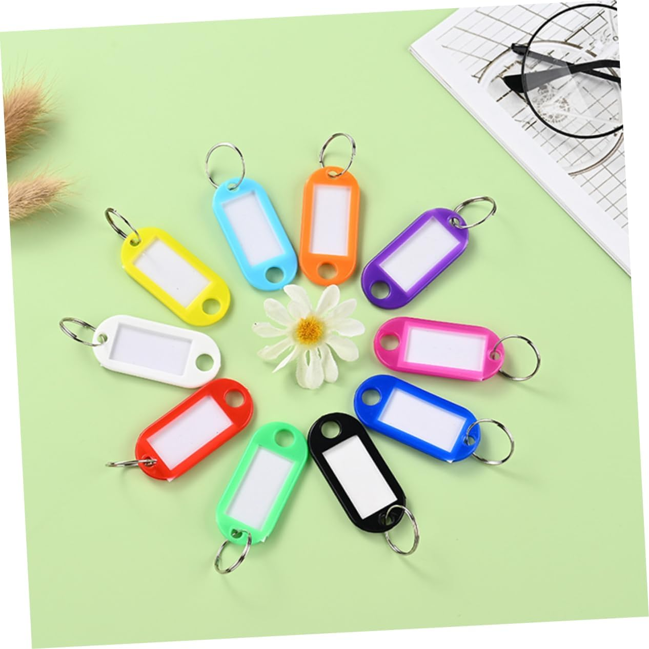 DEARMAMY Compact Label Tags Set 200Pcs Luggage Tags Keychain Suitcase Identifier Ideas for Travelers image number 5