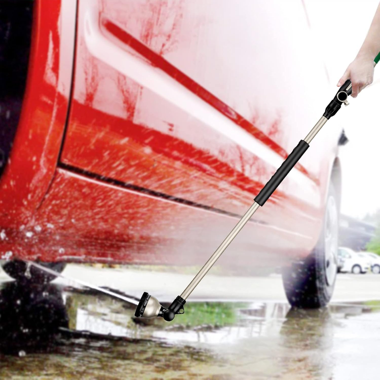 RESTMO Watering Wand Heavy Duty, 92Cm Metal Spray Lance | 180&deg; Adjustable Ratcheting Head | 10 Spray Patterns Hose Wand, Perfect Garden Long Sprayer Gun to Water Hanging Baskets, Shrubs image number 5