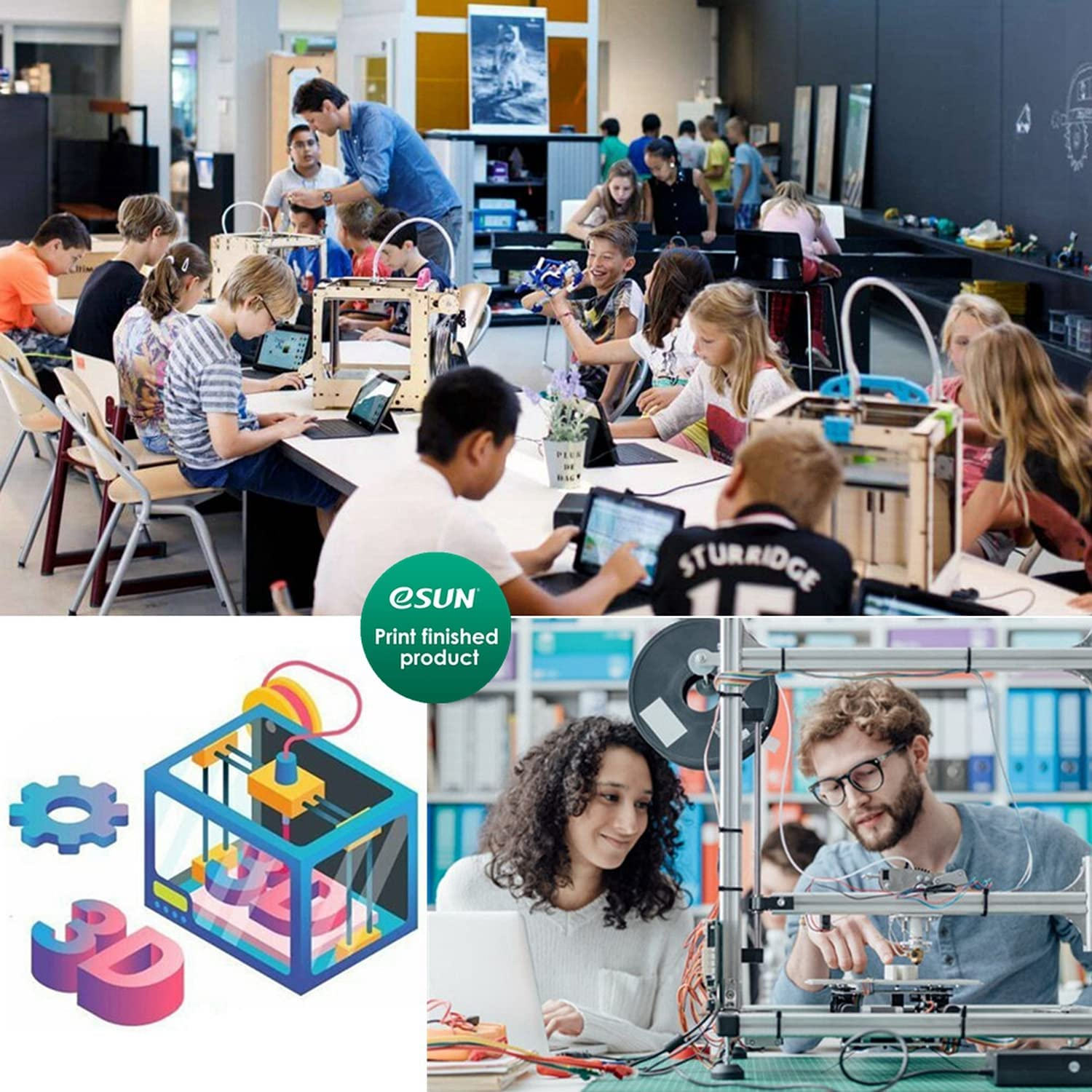 Esun ABS+ Filament 1.75Mm, Low Warping 3D Printer Filament ABS Plus, Dimensional Accuracy +/- 0.05Mm, 1KG Spool (2.2 LBS) 3D Printing Filament for 3D Printers,Blue image number 3