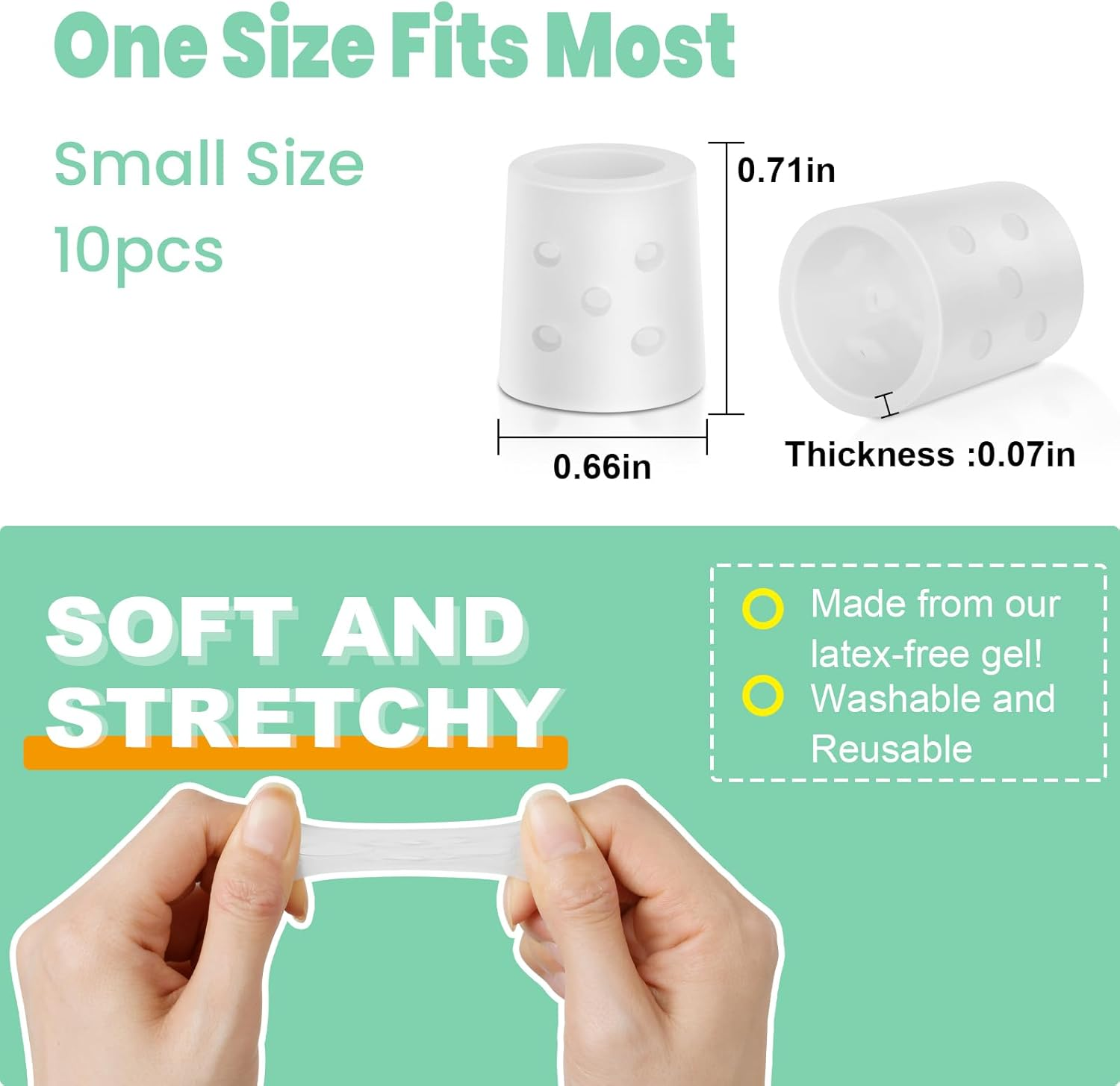 Pinky Toe Protector, (10Pcs-Clear, S Size) Gel Toe Sleeves, Toe Guards with Aloe Vera Extract, Breathable Toe Cushions for Rubbing, Corn, Blister, Toenails Loss, Hammer Toes