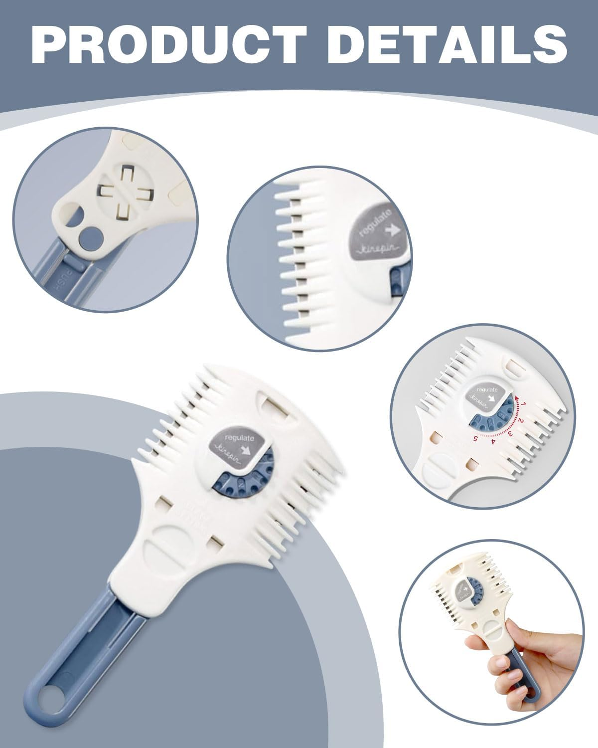 KEMUZ Hair Cutting Kits, Manual Hair Trimmer, Thinner Razor Comb, Double Razor Blades, Hair Comb Trimmer, Hair for Thick Haircuts and Styling image number 3