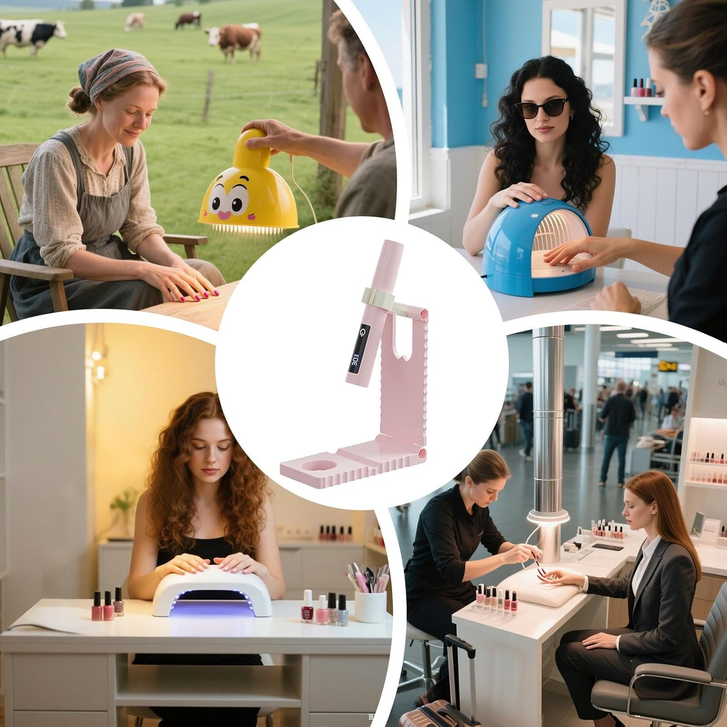 UV Nail Lamp Mini - Fingernail Curing Dryer USB Charging - Portable LCD Display LED Light with 2 Timing Modes for Manicure Pedicure Studio Home Airplane Camping - White image number 6