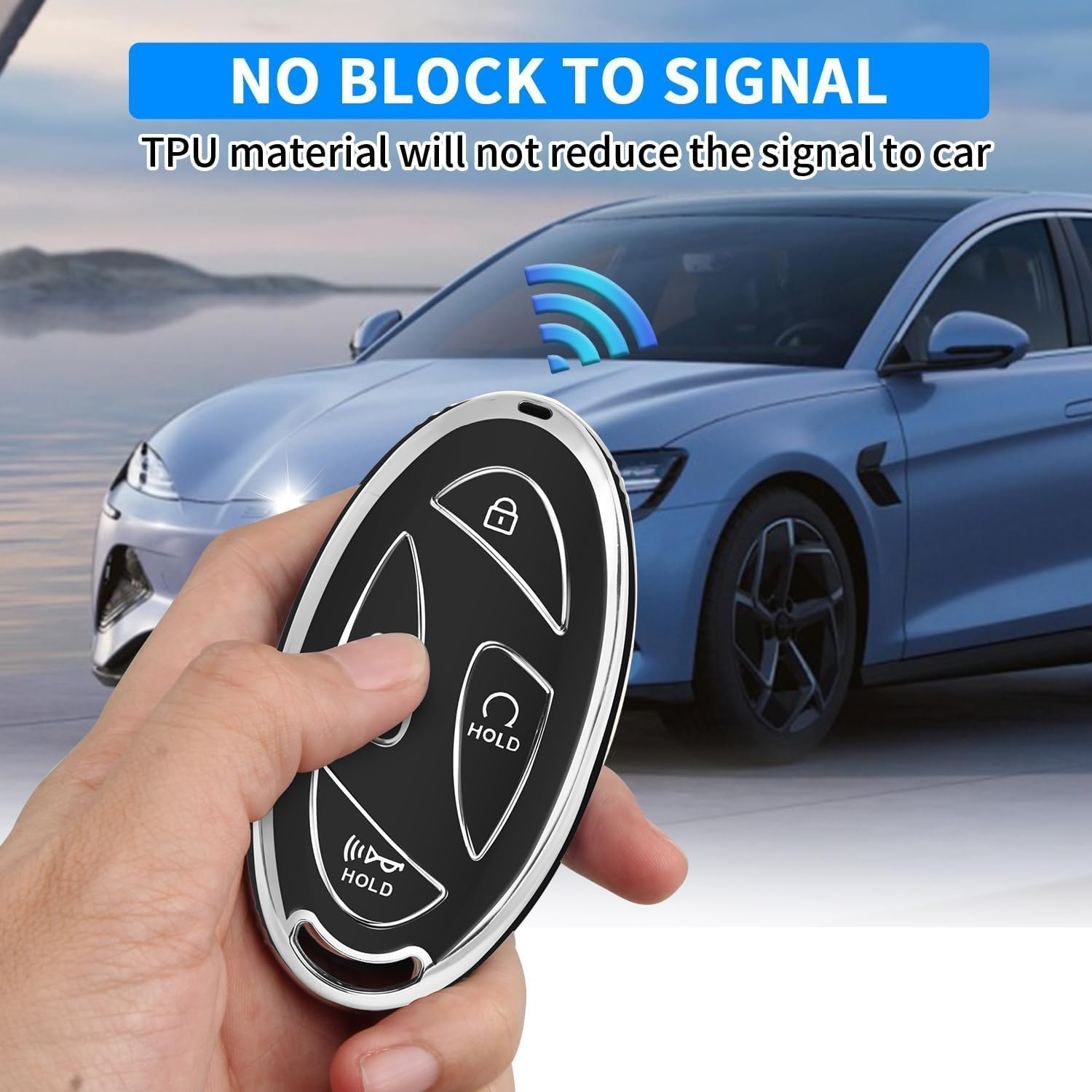 Key Fob Cover for Hyundai with Keychain, Soft TPU Key Case Shell for 2024 2023 Hyundai Ioniq 6 Grandeur GN7, KONA, Elanrtra, Santa Fe, Sonata, Tucson 2025 Smart Key Protector image number 2