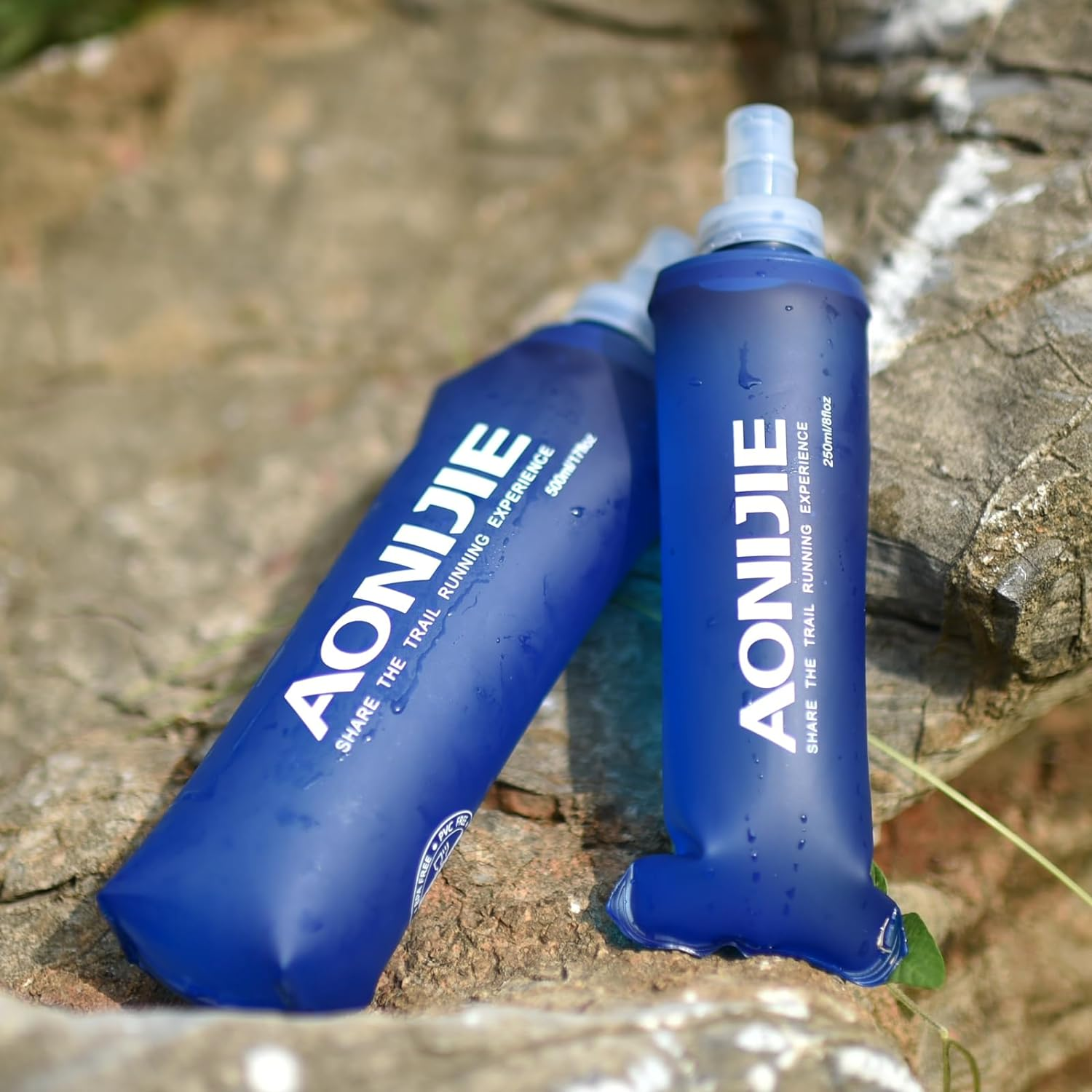 TRIWONDER TPU Soft Folding Water Bottles Bpa-Free Collapsible Flask for Hydration Pack - Ideal for Running Hiking Cycling Climbing