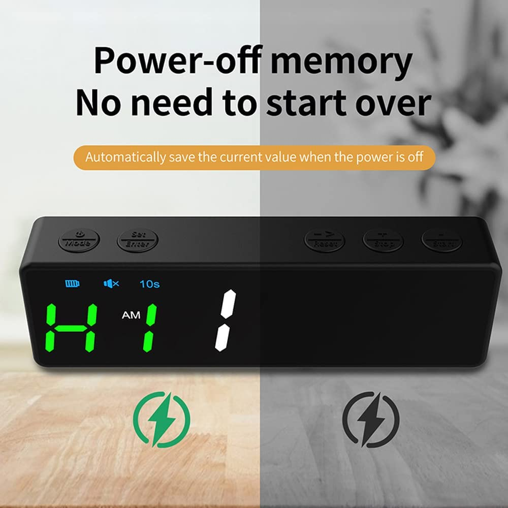 Mini Gym Timer Rechargeable Stopwatch Portable Countdown/Up Clock with Magnetic Back for Home Gym Fitness Training