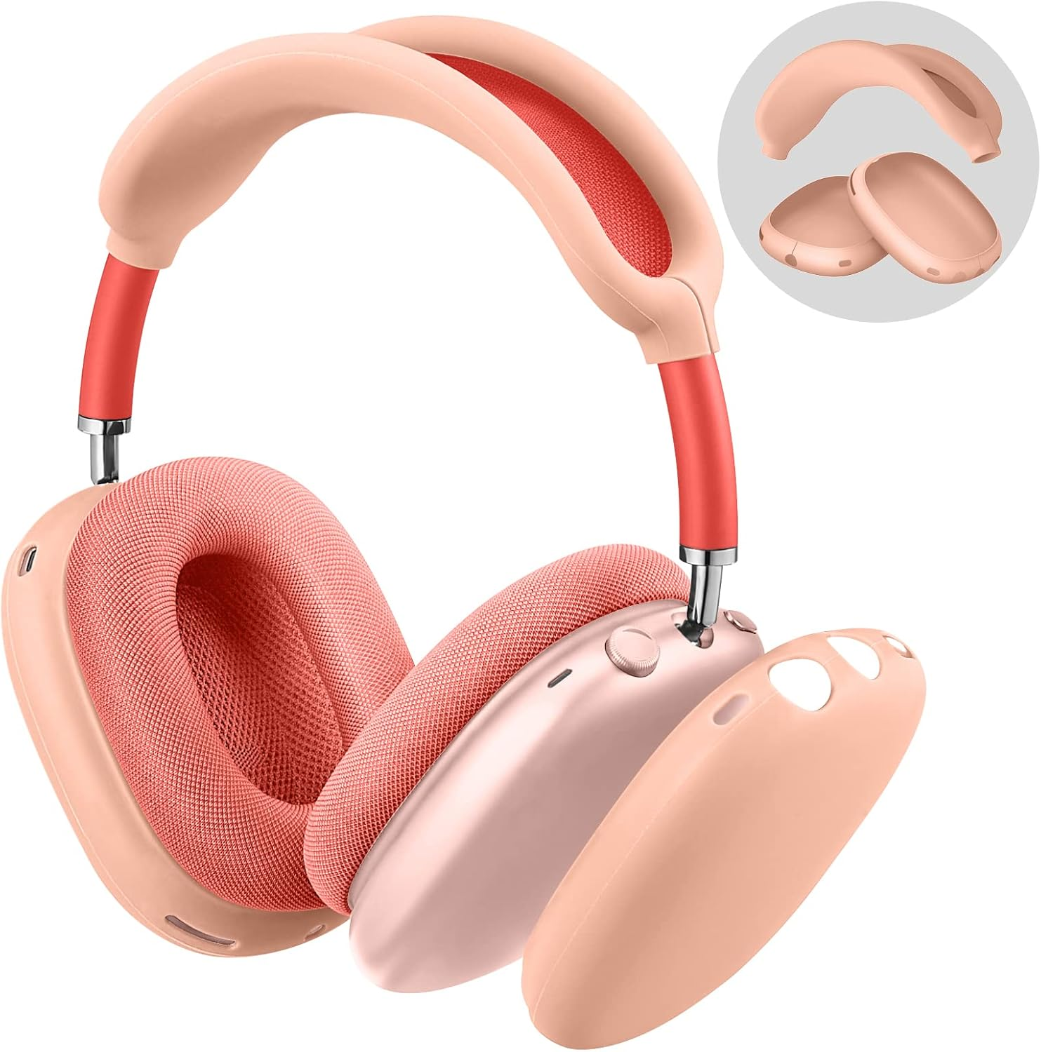 Fintie Silicone Case Cover for Airpods Max Headphones - Anti-Scratch Ear Cups and Headband Cover, Accessories Skin Protector (Black)