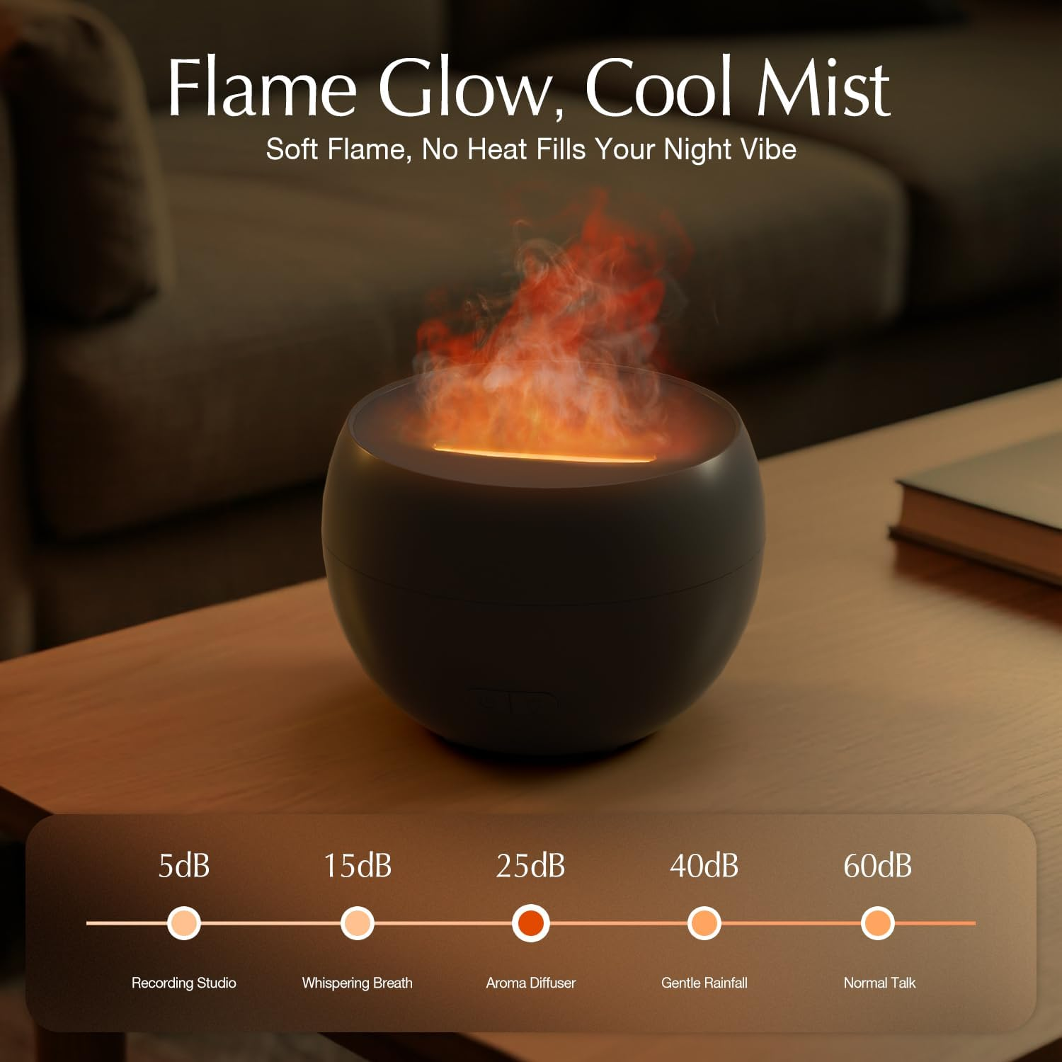 SALKING Fire Diffuser, 150Ml Essential Oil Diffuser, Aromatherapy Humidifier with Auto-Off, Ultrasonic Diffusers for Home, Office, Bedroom & Gifts (Black) image number 5