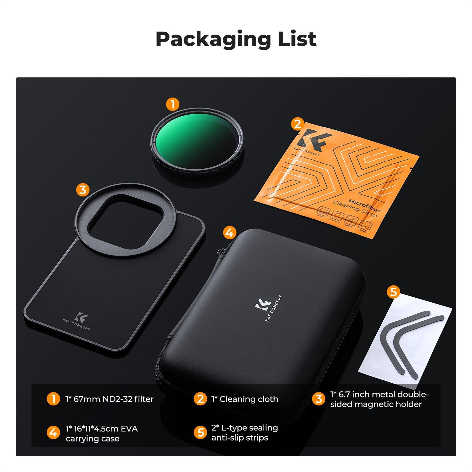 K&F Concept 67Mm ND2-32 Lens Filter with 6.7" Magnetic Case Kit, Variable Neutral Density Filter for Iphone 16 Pro Max/15/14/13/12 Pro Max/16 Plus/15 Plus/14 Plus image number 4