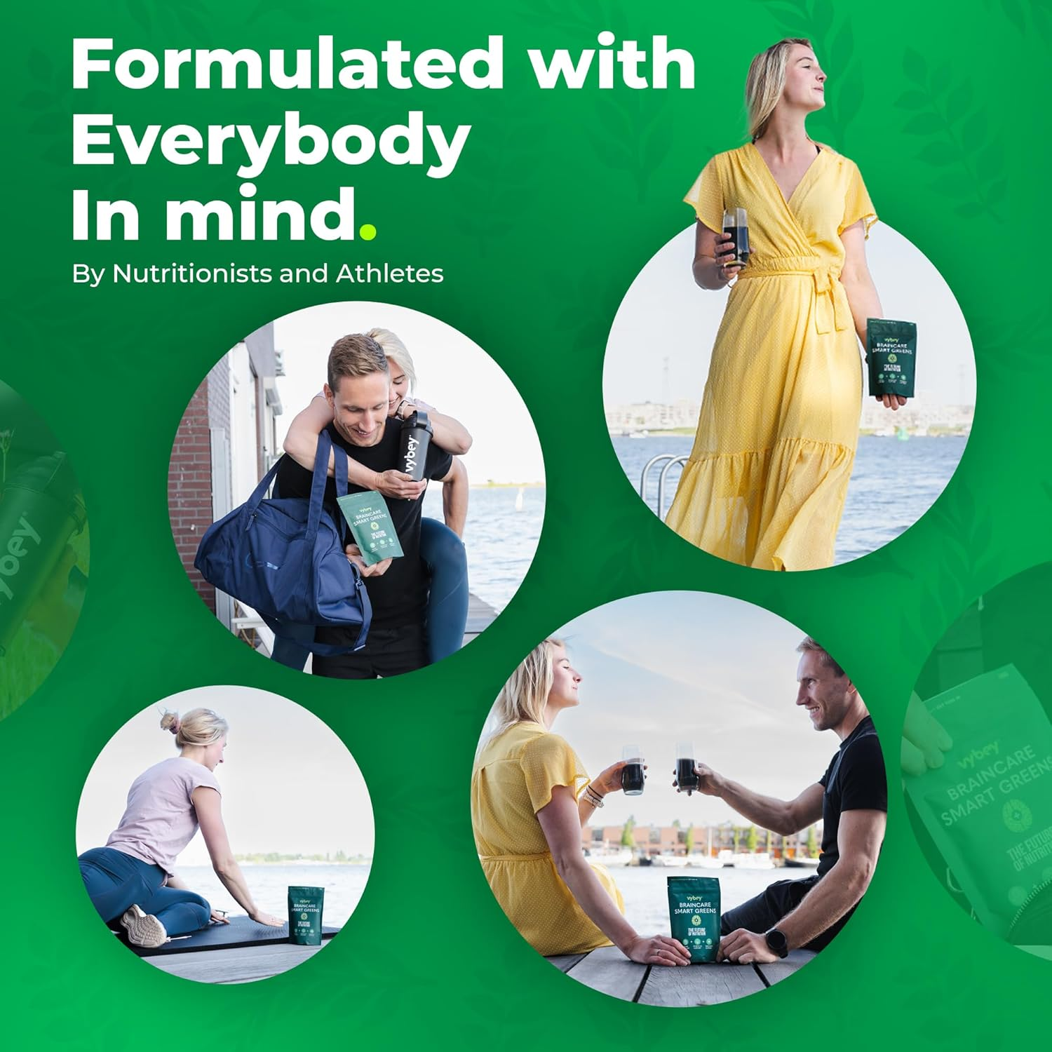 Vybey&reg; Braincare Smart Greens | 54 Nutrient-Rich Formula | Superfoods + Nootropics & Adaptogens | Vegan & Gluten-Free | Mango | Reduces Bloating & Relieves Stress | 180G Pouch (15 Servings) image number 5