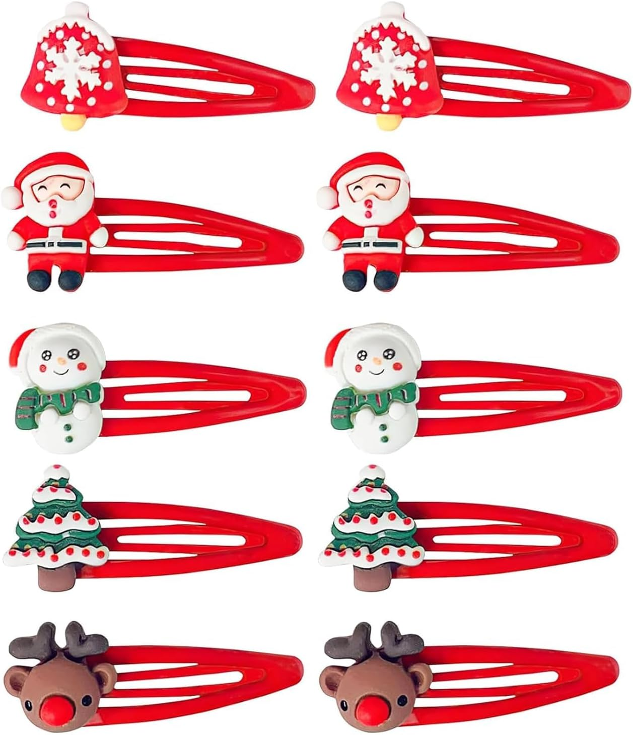 Pack of 10 Hair Clips Children'S Christmas, Reindeer Clips, Christmas Decoration Hair Pins, Christmas Gifts Hair Clips for Children Girls Women Christmas Girls Hair Pins Set image number 5