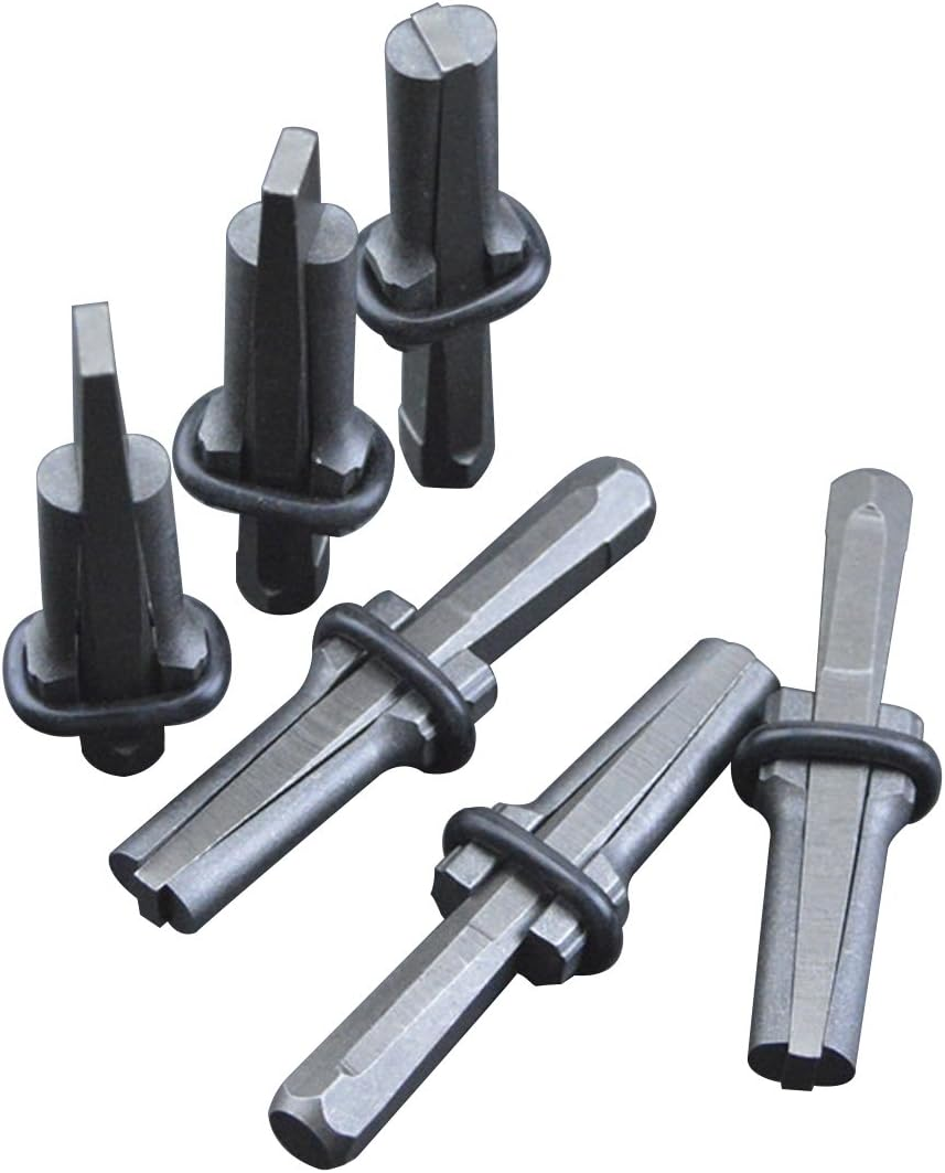 (6) - QWORK Stone Splitter 1.4Cm Heavy Duty Wedge and Feather Shims for Concrete Marble Granite Rock image number 2