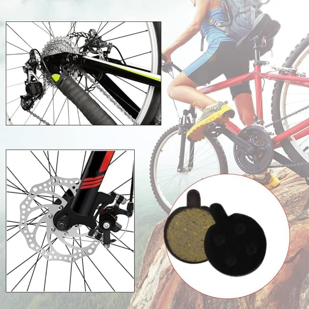 2 Pairs Resin Semi Metallic Bike Disc Brake Pads, 4Mm Thickness Semi-Metallic Brake Pad Replacement for Zoom DB280 DB350 DB450, Mountain Road Bike Cycling Bicycle MTB Organic Resin Disc Brake Pad
