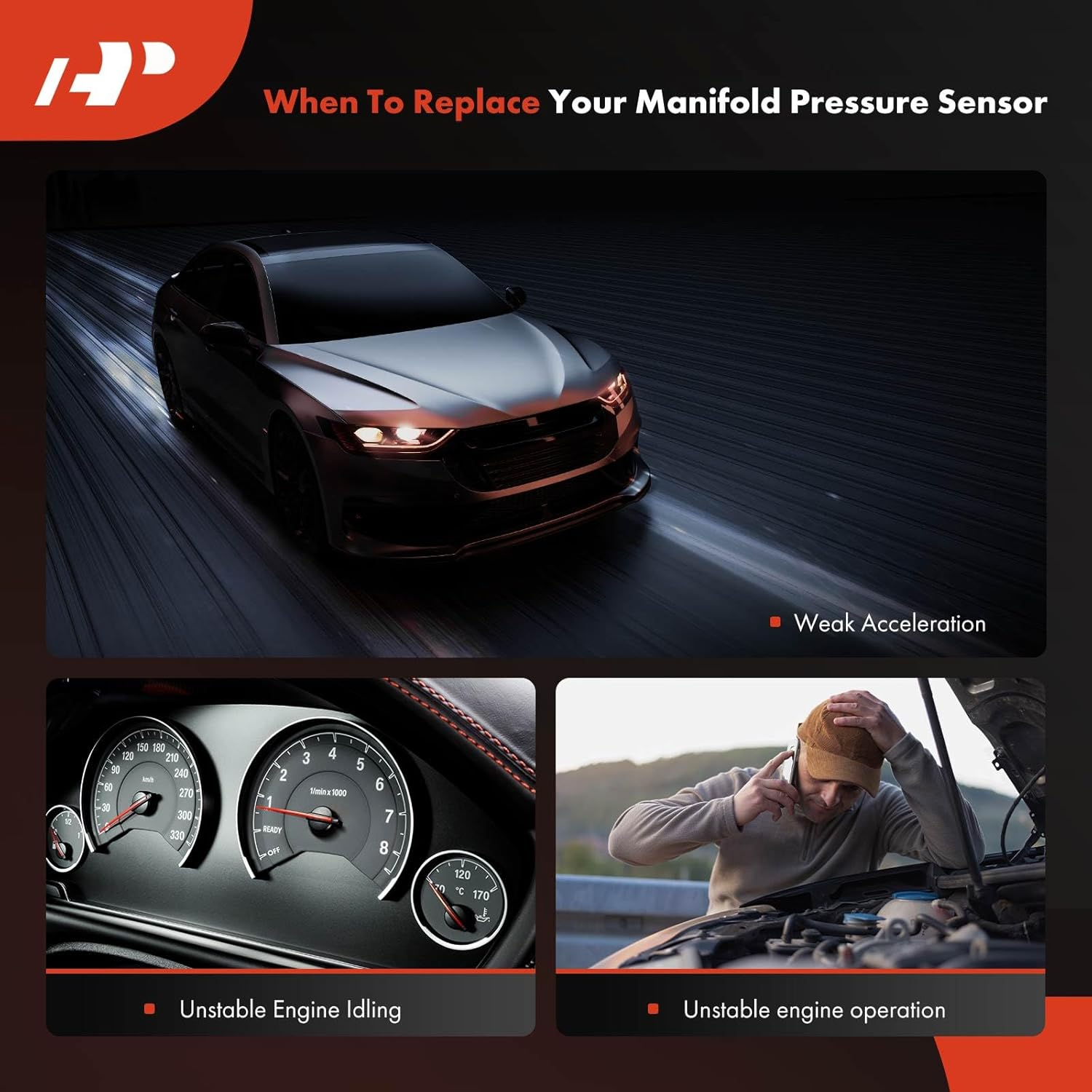 A-Premium Manifold Absolute Pressure Map Sensor Compatible with Mercedes-Benz B200 C250 C280 C320 C55 C63 CL55 AMG CL600 CLK320 CLK350 E250 E300 GL450 ML350 S350 image number 6