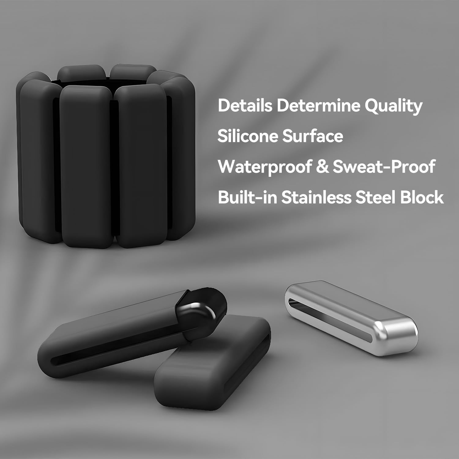 H HOME-MART 2 Pack 2Lbs Wrist Ankle Weights (1Lb Each) Adjustable Wearable Weighted Bracelet for Men Women Increase Training Intensity Weights for Exercise,Jogging,Yoga,Gym,Strength Training image number 3