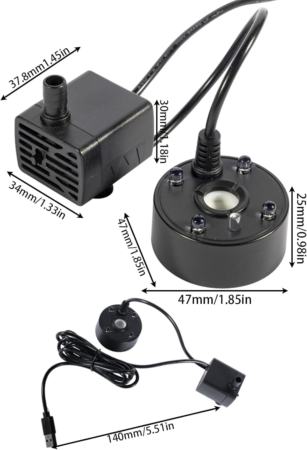 Ultrasonic Mist Maker, Fog Machine Atomizer Fogger, Ultrasonic Fogger with LED Lights, Pond Fog Mister Mist Machine for Water Fountain Pond Aquarium image number 3