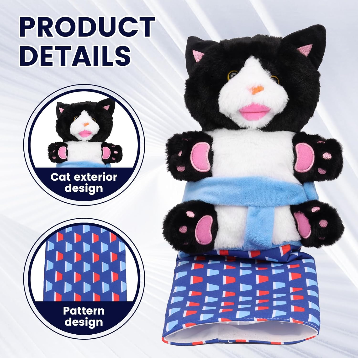 2Pcs Cat Wrestling Toy Puppet Interactive Cat Hand Puppet Cotton Pet Wrestling Glove for Playing Safety Training and Exercise image number 4