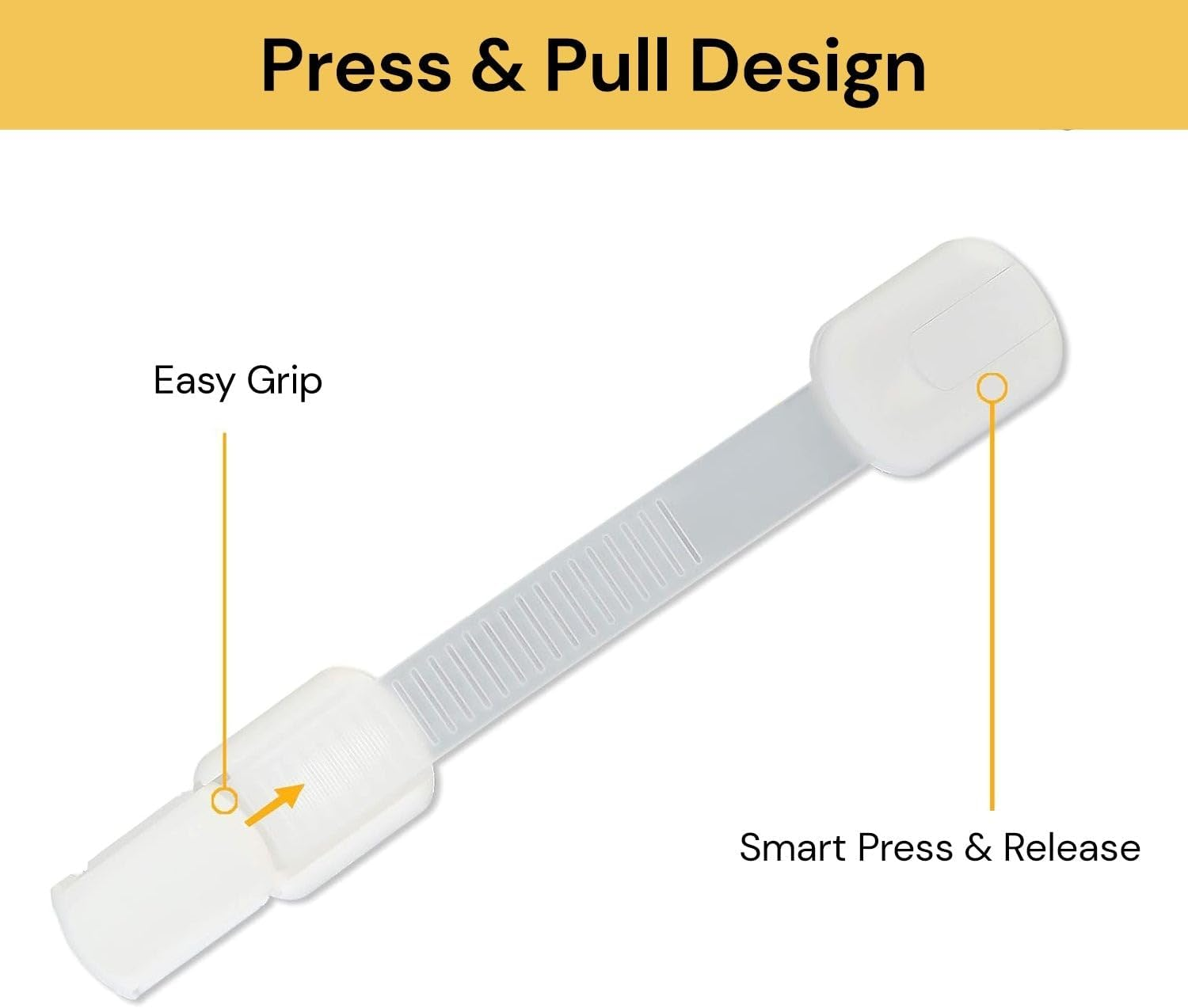 Spendeal Child Proof Cabinet Locks Baby Proofing Child Safety Locks with Baby Proof Multi-Purpose Lock for Cabinets, Drawers, Fridge, Trash Can, Cupboard with Adhesive Drawer Door Latches (12 Count) image number 5
