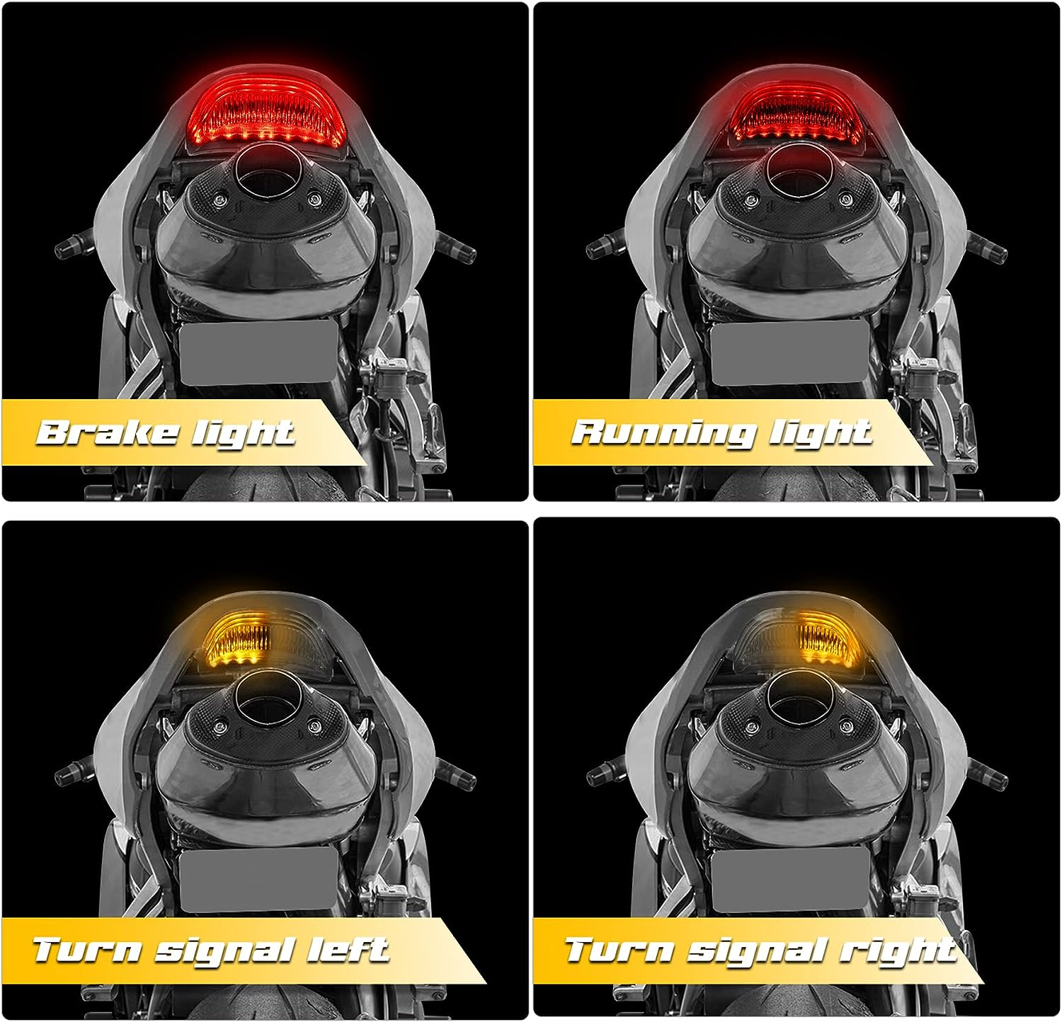 QUASCO Led Brake Tail Light Smoked Taillights with Turn Signal Compatible with Honda CBR600RR 2003-2006, CBR1000RR 2004-2007 image number 1