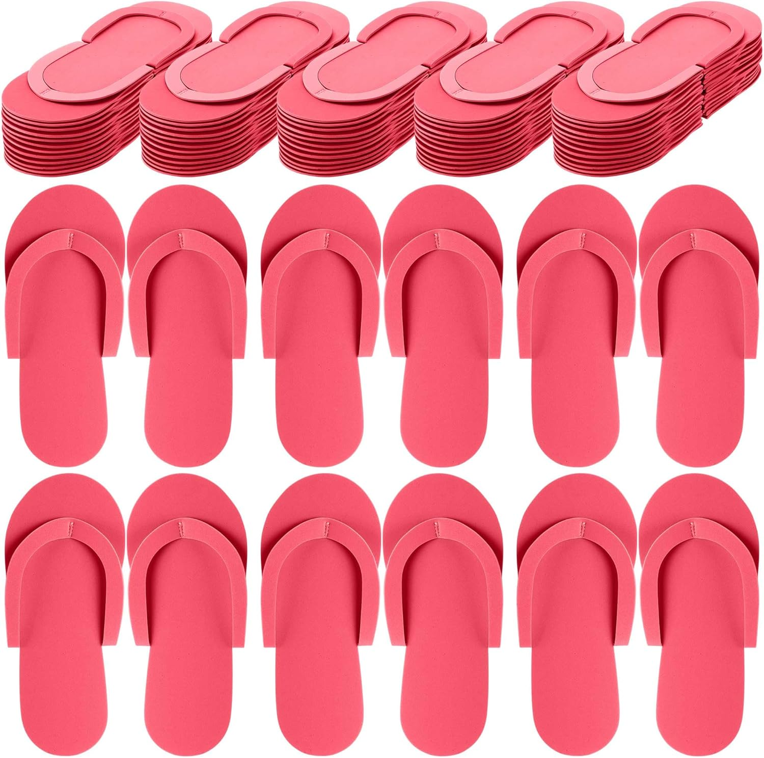 Jenpen 60 Pairs Disposable Slippers Foam Pedicure Flip Flops Disposable Flip Flops Foldable Pedicure Slippers for Salon Spa Hotel - Green image number 4