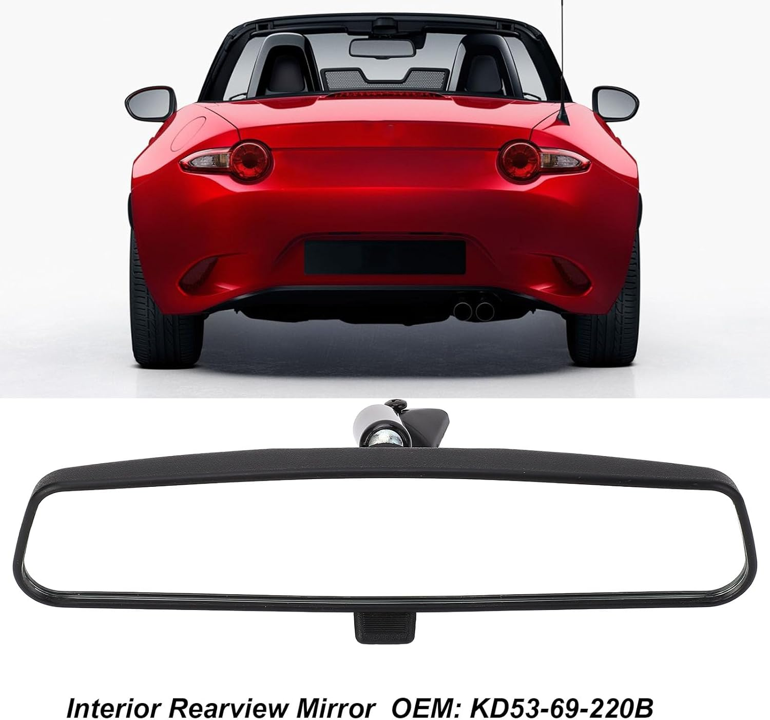 Interior Rearview Mirror with Broad View and Clear Reflection Safer Driving Replacement for 3 CX-3 CX-5 MX-5