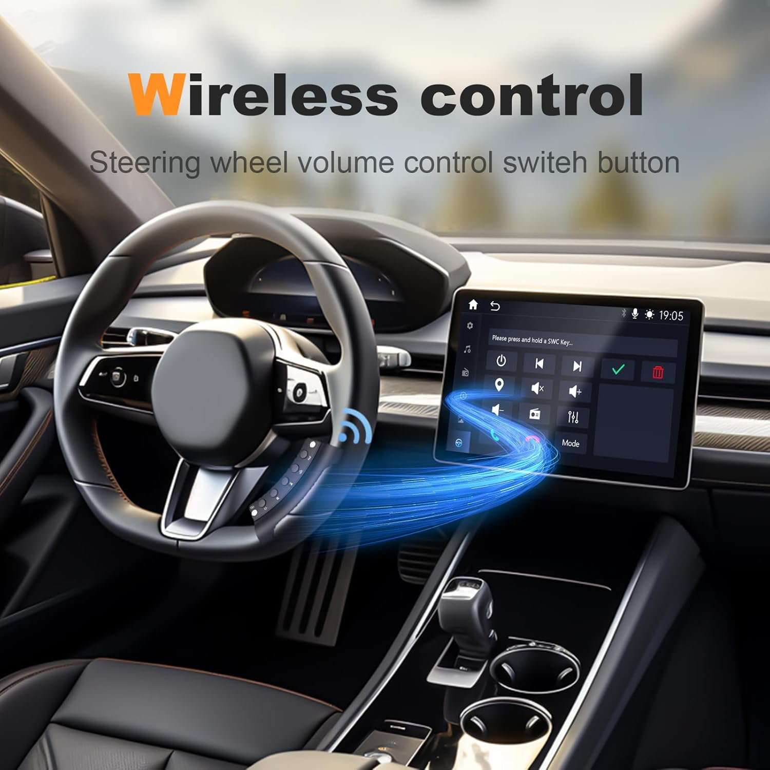Wireless Steering Wheel Remote Control with Signal Indica for Y-Metdriving Portable Car Stereo and Other Android Car Stereo,With Low Battery Alert,Bluetooth Interface Function Control image number 4