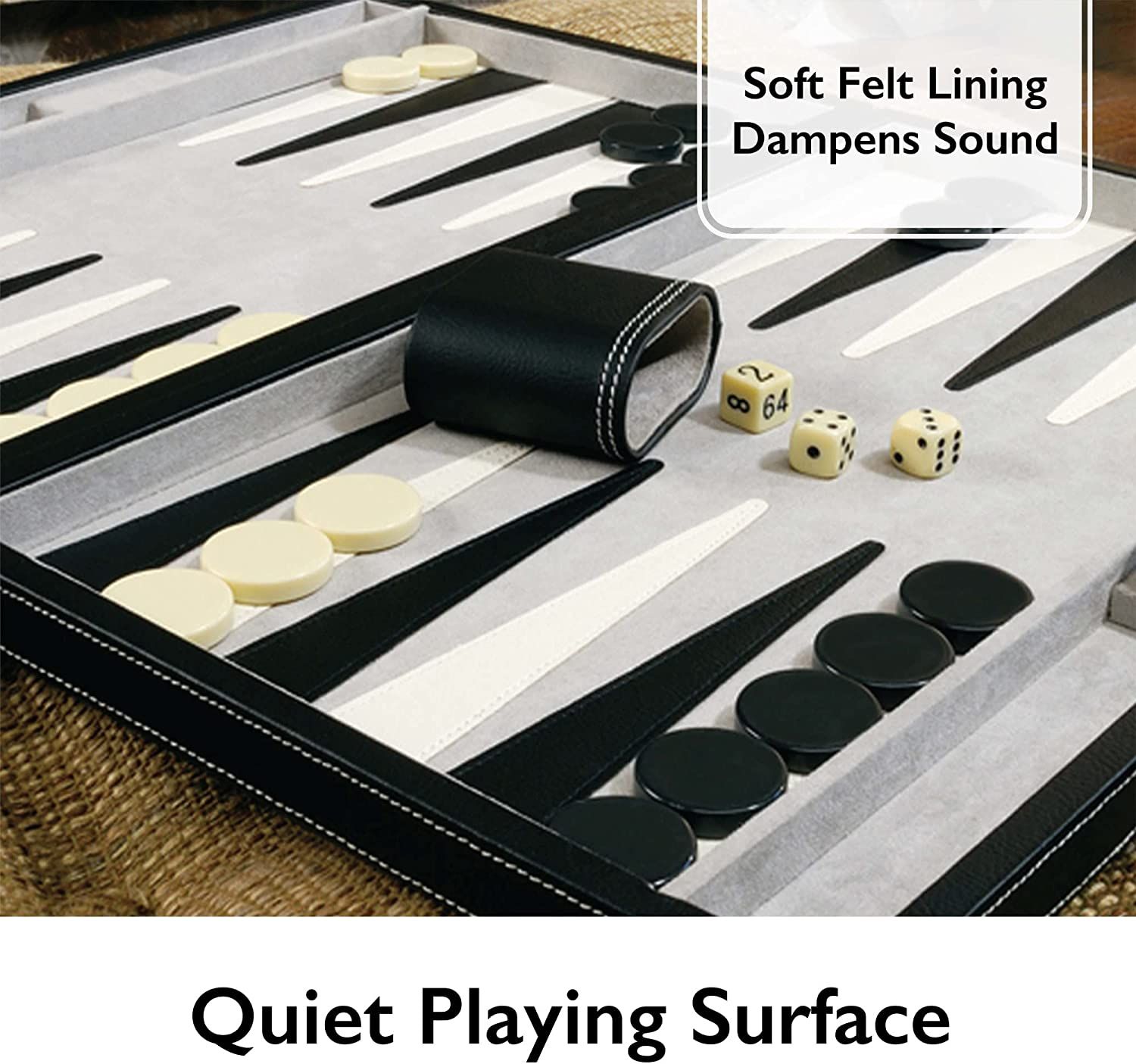 Mainstreet Classics 18-Inch Backgammon Board Game Set image number 5