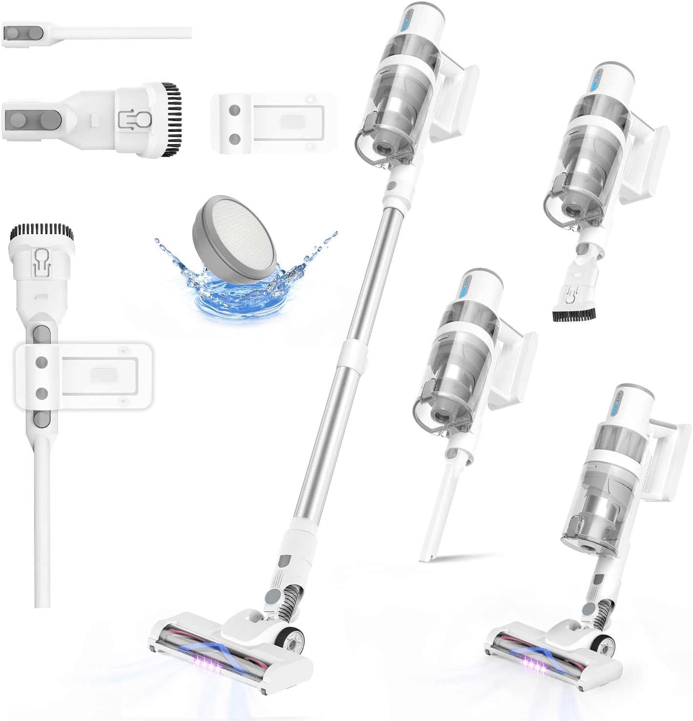 Cordless Vacuum Cleaner, 18000Pa Powerful Cordless Stick Vacuum 6 in 1, 45Mins Long Runtime, LED Lights Vacuum for Hardwood Floor Carpet Pet Hair Car Cleaning image number 5