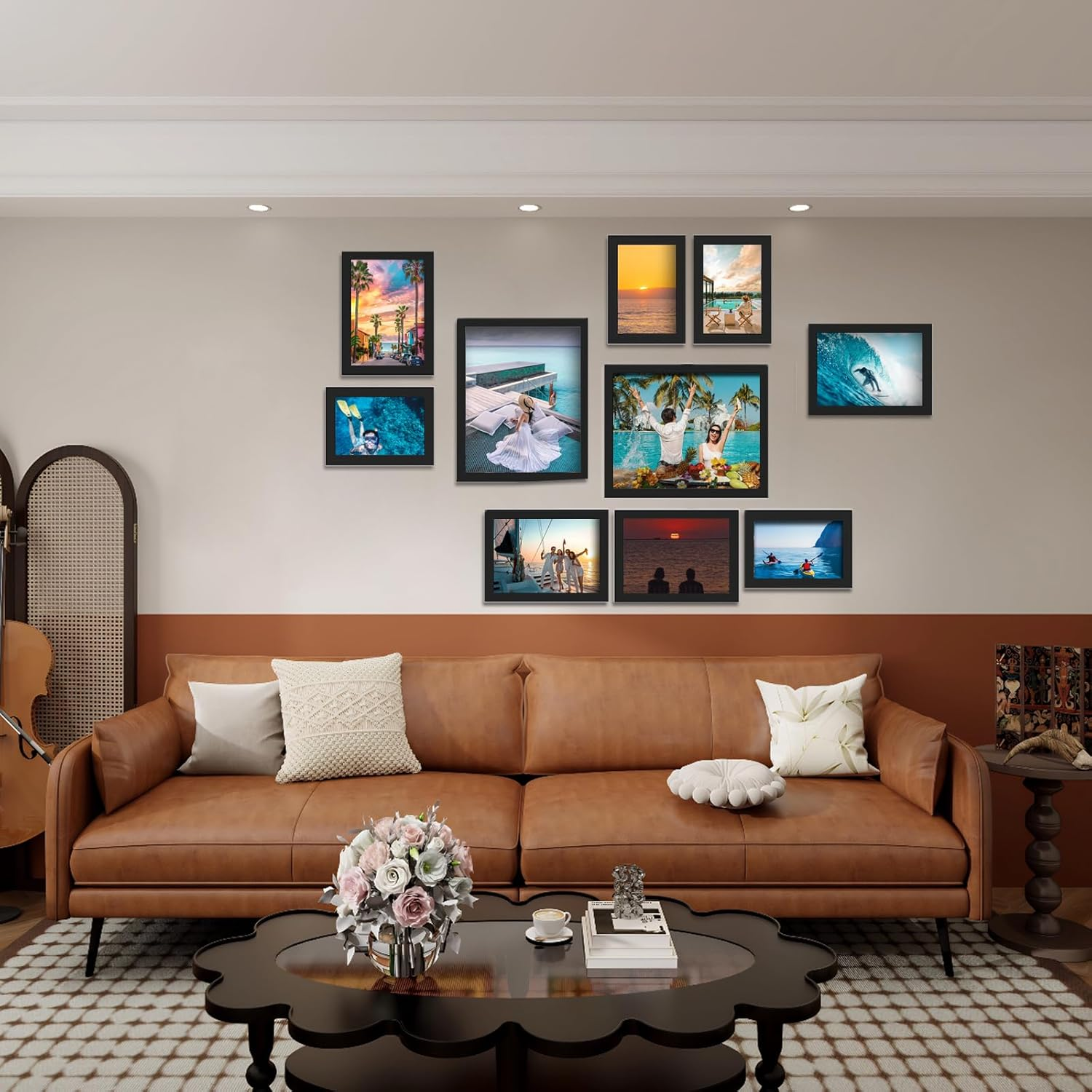 FALAZAR 10 Pack Picture Frames Collage Wall Decor, Photo Gallery Frame Set for Wall Mounting or Tabletop Display, Multi Sizes Including 2Pcs 8X10, 4Pcs 5X7, 4Pcs 4X6, Black image number 1