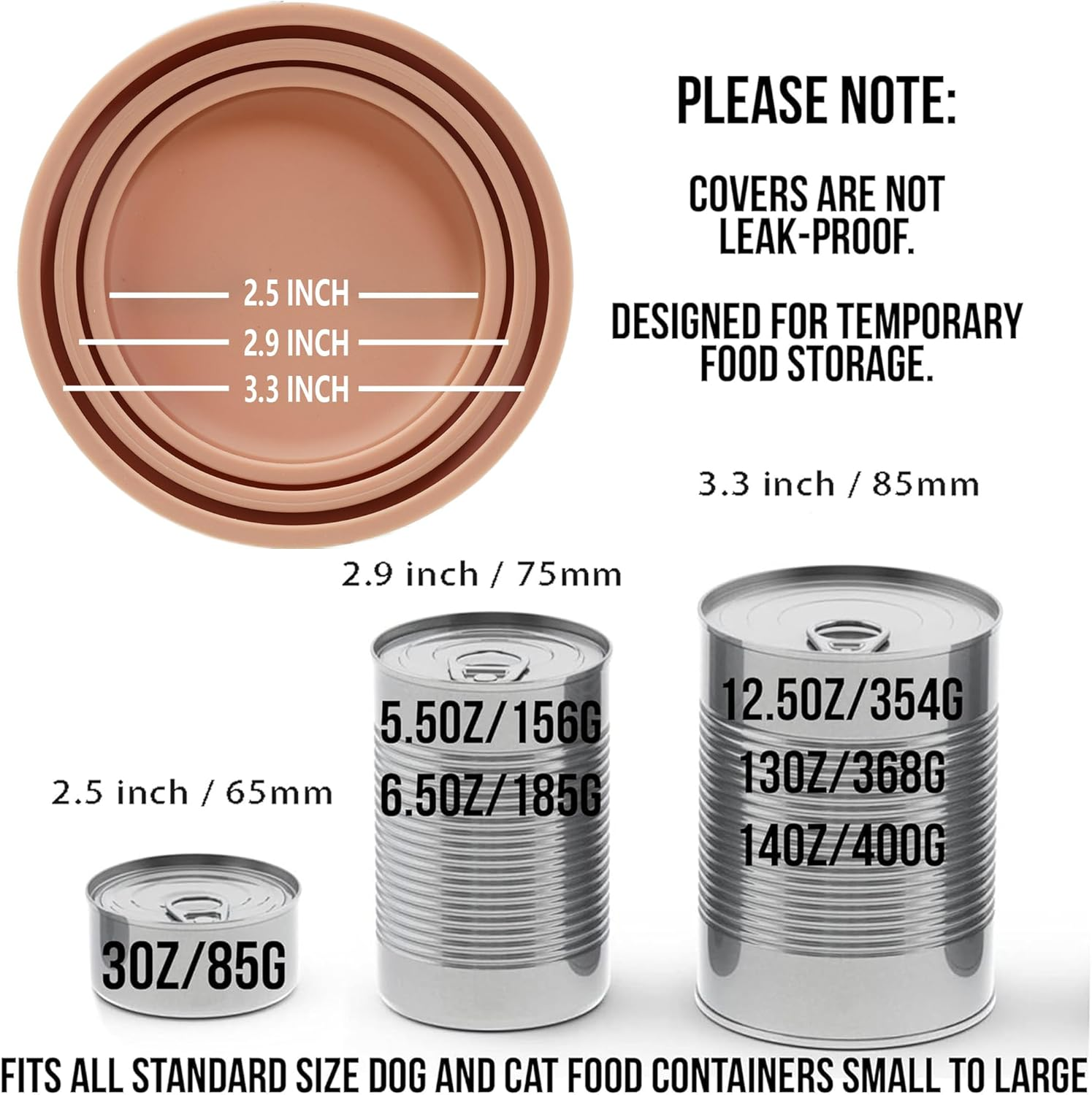 OHMO Can Lid Cat Food, Universal Silicone Lid for Cans for Pet Food (70 G, 85 G, 200 G, 400 G, Etc.), Bpa-Free, Pink, Set of 2 image number 1